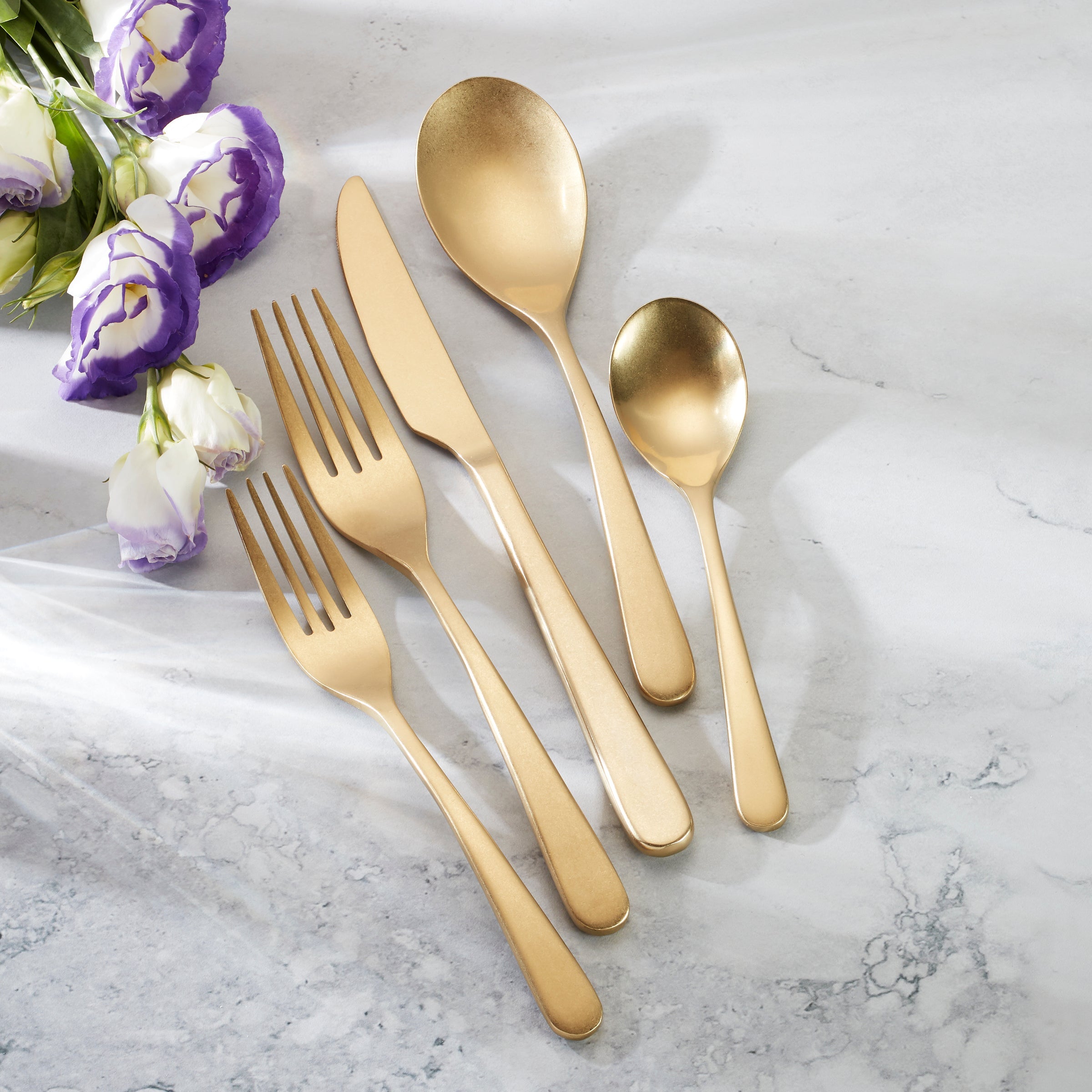 Kenbrook Champagne Vintage 20-Piece Flatware Set - Premium Stainless Steel Cutlery for Fine Dining, Wedding Gifts & Elegant Table Settings