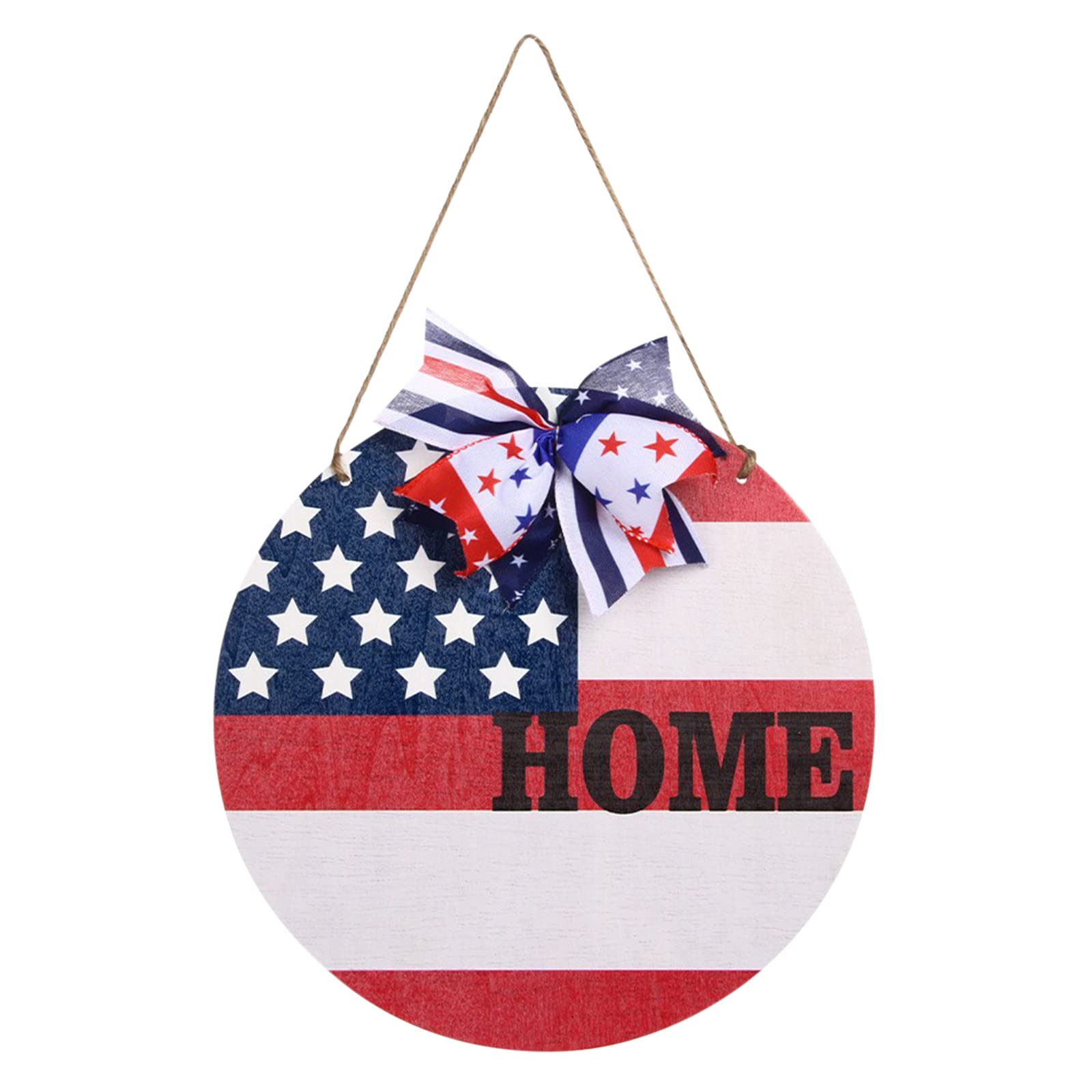 Rustic Wooden Welcome Sign for Front Door - 4th of July Independence Day Decor with American Flag | Patriotic Home Decoration for National Day & Summer Parties (Red, One Size) - Perfect for Front Porch, Entryway & Seasonal Holiday Decorations