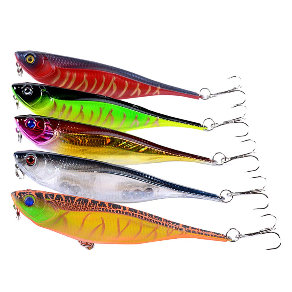 BESPORTBLE 5pcs Lifelike Fishing Lures Kit - Metal Hard Bait for Bass, Salmon, Trout - 9.9cm/9.9g Tackle Accessories - Perfect for Freshwater & Saltwater Fishing, Kayak Angling, and Sport Fishing Adventures