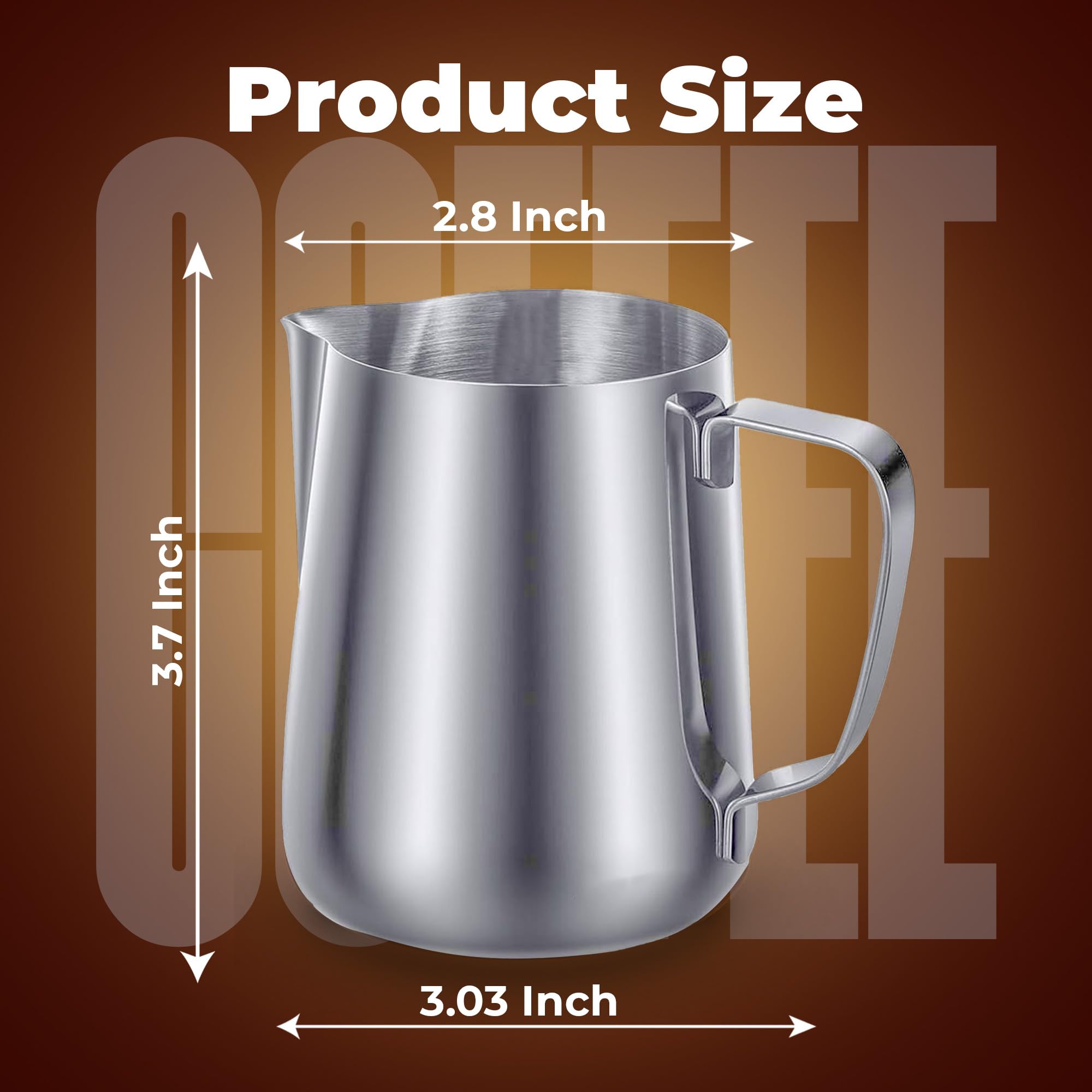 Rattleware 12 oz Stainless Steel Macchiato Milk Frothing Pitcher for Latte Art - Professional Barista Tool for Home & Coffee Shop Use | Perfect for Cappuccinos, Lattes & Hot Chocolate