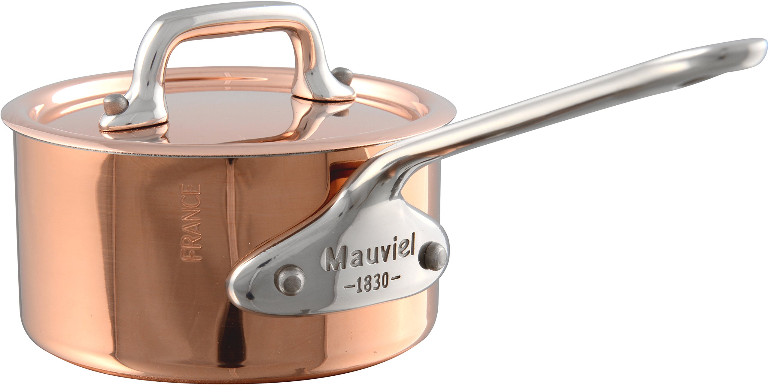 Mauviel M'Minis 0.32-Qt Copper & Stainless Steel Mini Sauce Pan with Ergonomic Handle - French-Made for Professional Cooking & Gourmet Recipes - Perfect for Sauces, Melting Chocolate & Small Batch Cooking