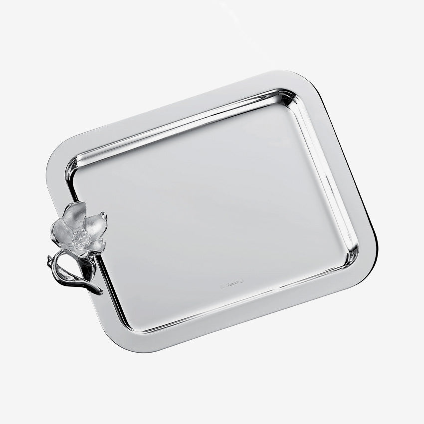 Christofle Anemone Belle Époque Silver Plated Serving Tray - Elegant Tableware for Dining, Wedding & Home Decor