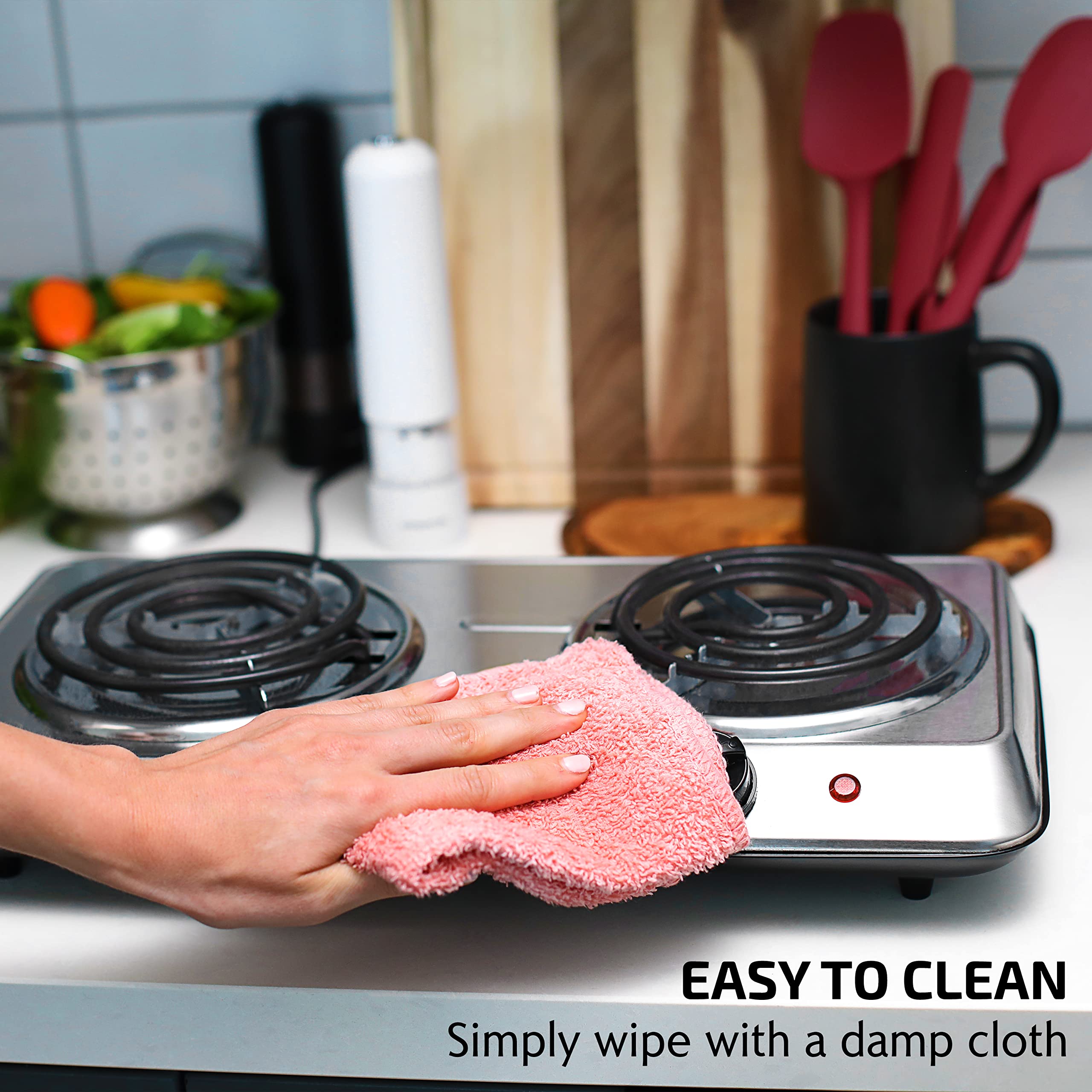 OVENTE 1700W Electric Countertop Double Burner - 6
