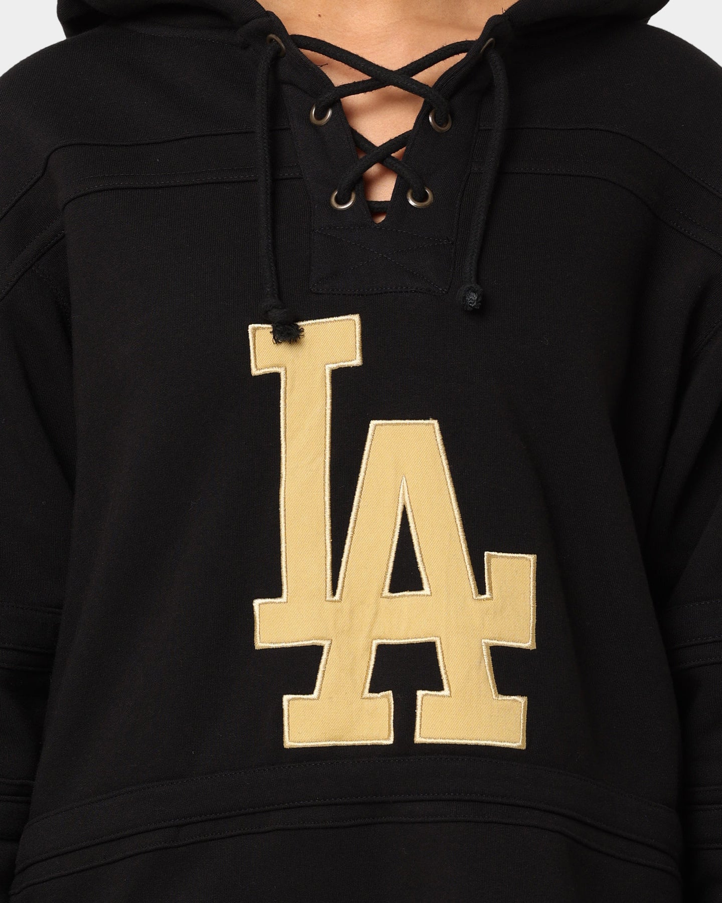 47 Brand Los Angeles Dodgers Superior Lacer Hoodie - Black & Gold Baseball Fan Apparel for Men & Women - Perfect for Game Day, Casual Wear & Sports Events