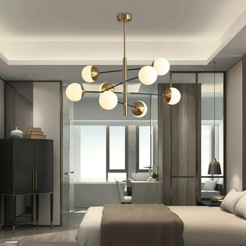 Modern Bubble Cascade Chandelier with 8/10 Glass Balls - Elegant Lighting Fixture for Dining Room, Living Room, or Bedroom Decor