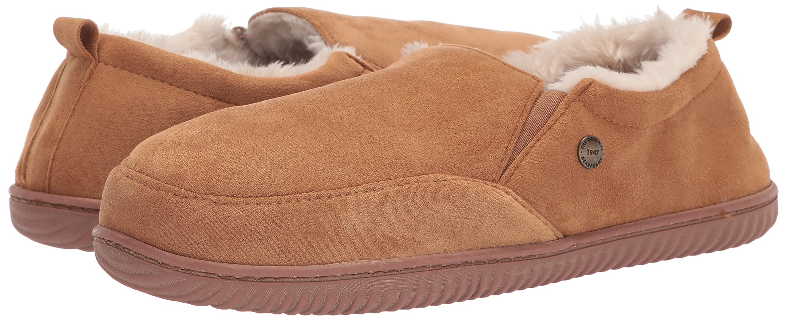 Dearfoams Men's Alpine Zurich Closed Back Slippers - Cozy Indoor/Outdoor House Shoes for Winter Comfort & Warmth - Perfect for Lounging, Relaxing at Home, or Quick Outdoor Errands