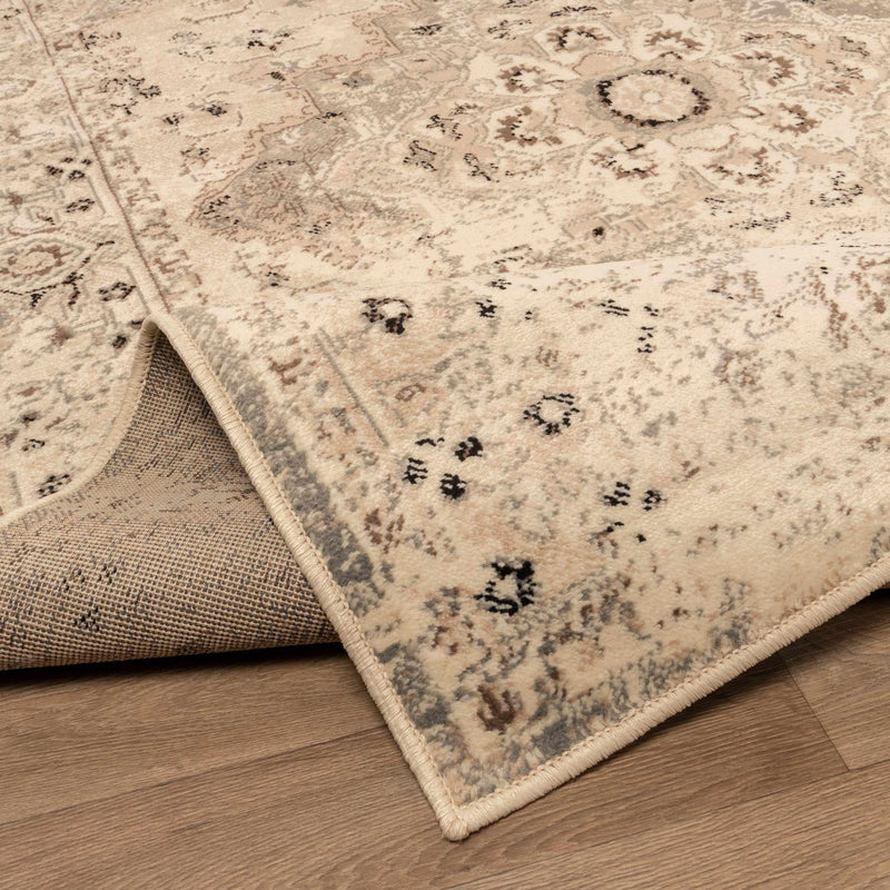 Nysa Floral Geometric Diamond Indoor Area Rug - Non-Slip Soft Living Room Carpet for Bedroom, Dining Room & Home Decor