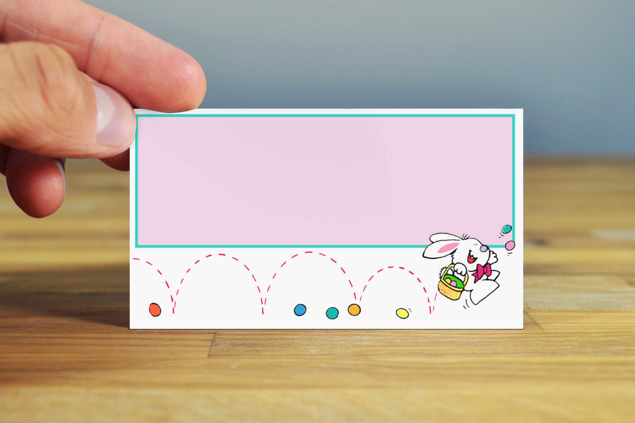 Happy Easter Place Cards - 25 Easter Bunny Name Cards for Table Settings, Party Decorations & Small Gifts - Perfect for Easter Celebrations, Dinner Parties & Spring Gatherings