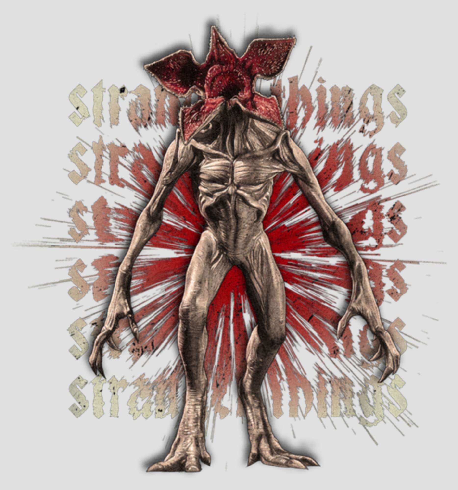 Women's Stranger Things Demogorgon Monster Logo Stacked Racerback Tank Top - Soft Breathable Fabric for Cosplay, Halloween & Netflix Fan Outfits
