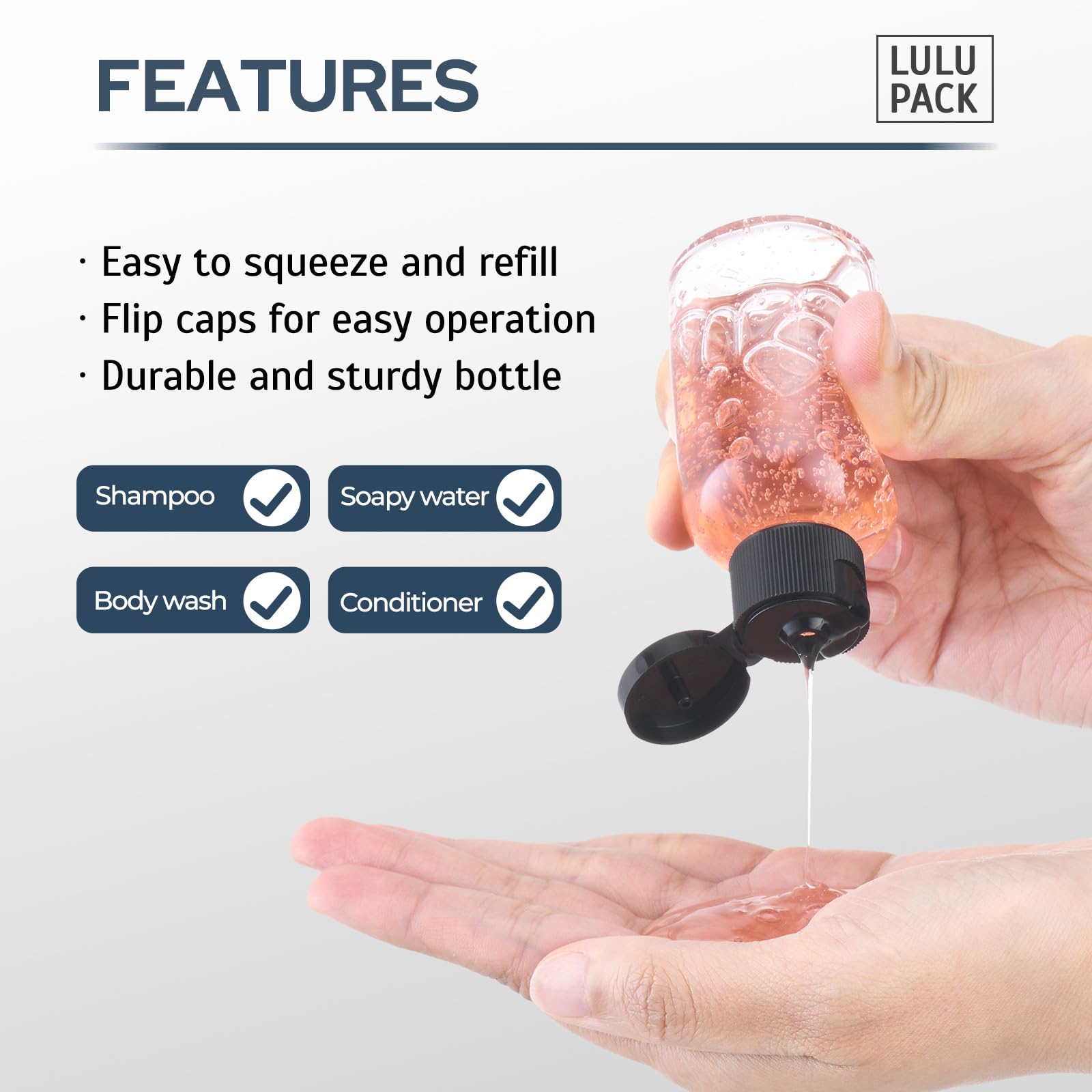 9-Pack 50ml (1.6oz) Leak-Proof Travel Bottles for Toiletries & Shampoo - BPA-Free Plastic Small Containers with Black Caps - Perfect for Air Travel, Gym, Camping & Vacation Essentials