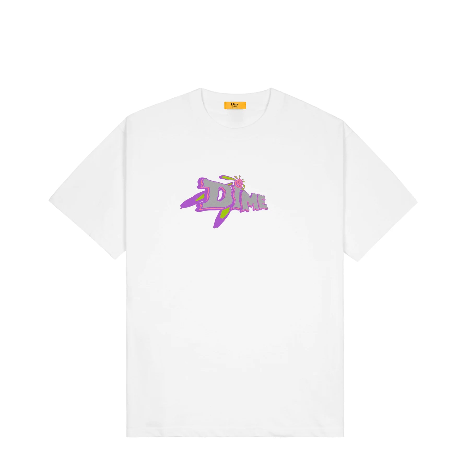 Dime Encino T-Shirt for Men - Premium Cotton White Tee - Casual Streetwear for Everyday Wear & Outfits