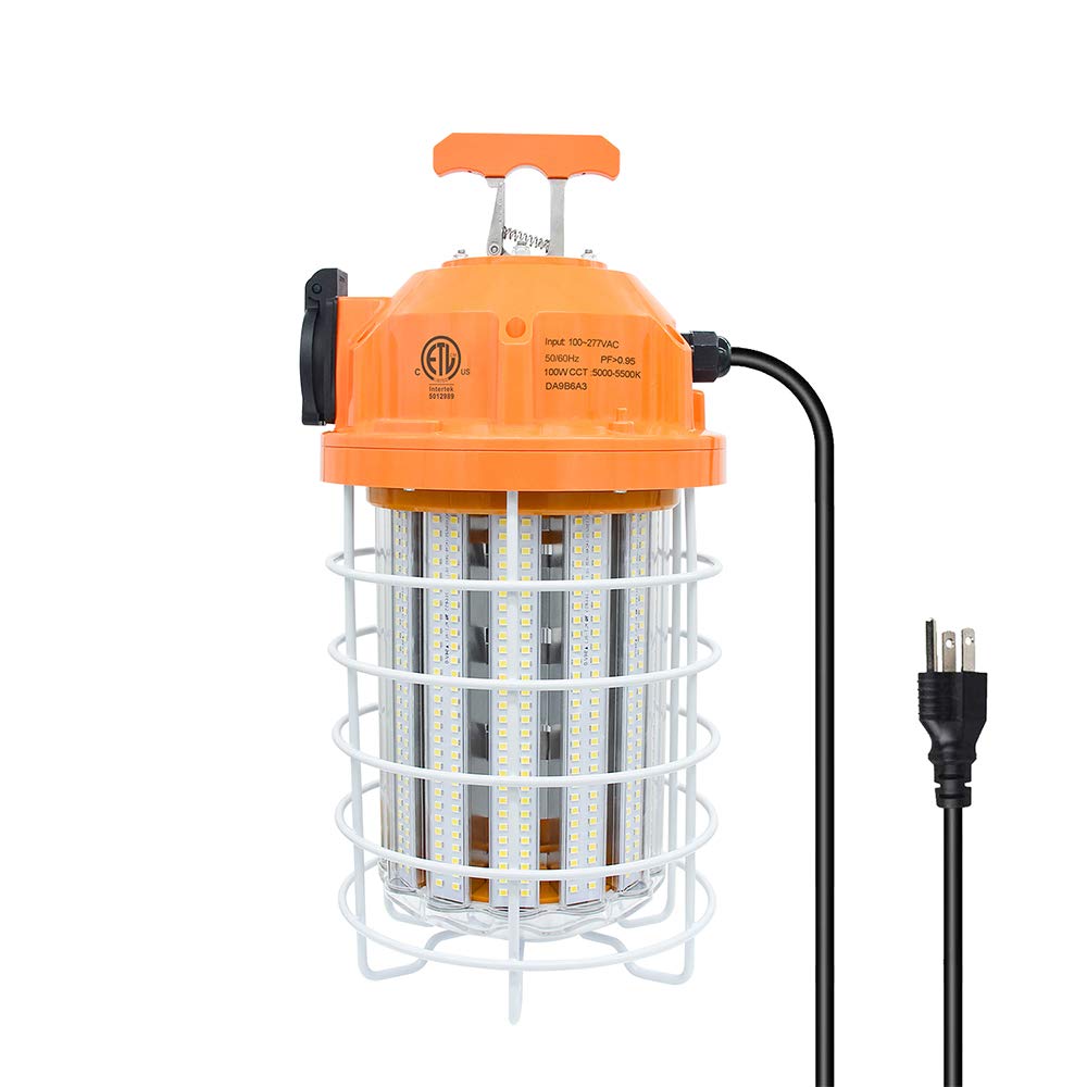 100W LED Work Light - 15500LM Waterproof Construction Lighting, 5000K Daylight White for Job Sites & Outdoor Projects - Ideal for Construction, Workshops, and Emergency Repairs