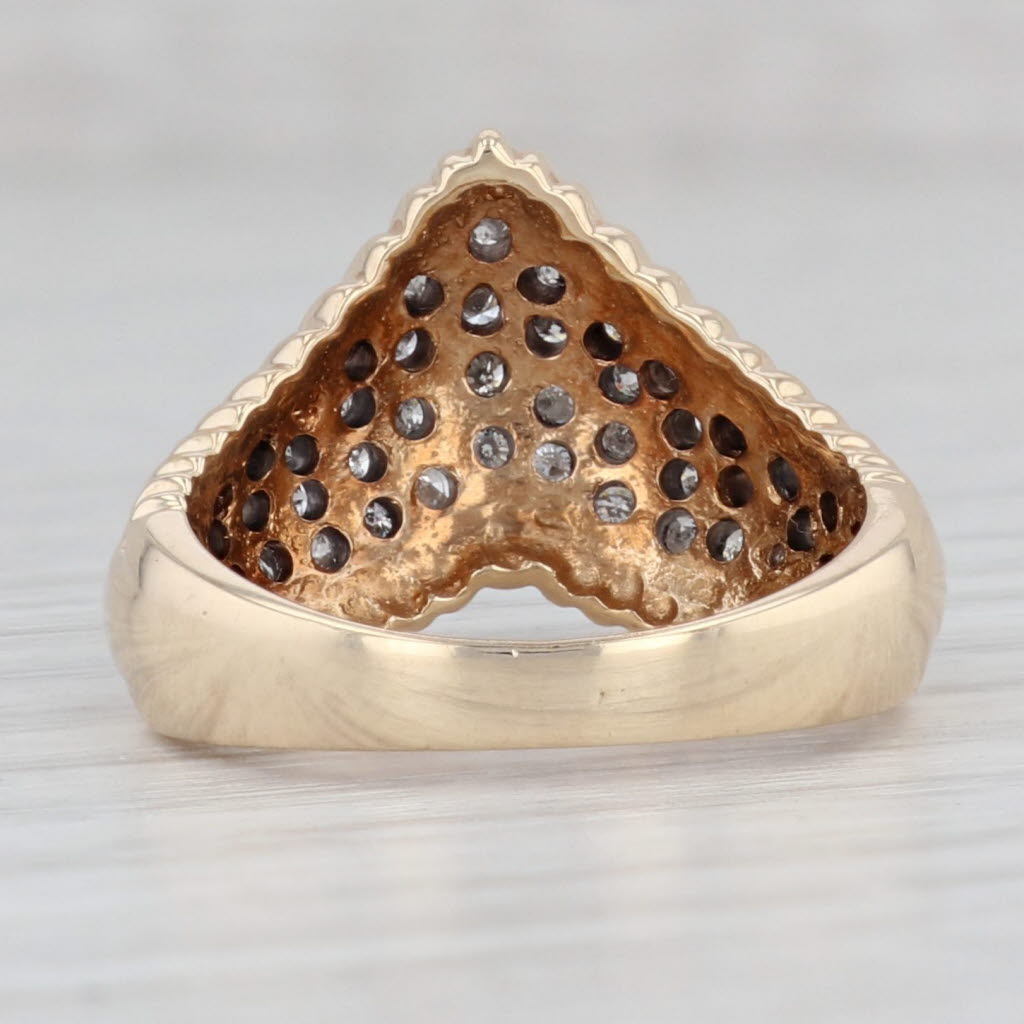 0.48ctw Diamond Contour Ring - 10k Yellow Gold Size 6 Stackable Wedding Band - Perfect for Stacking, Anniversary Gifts & Everyday Elegance