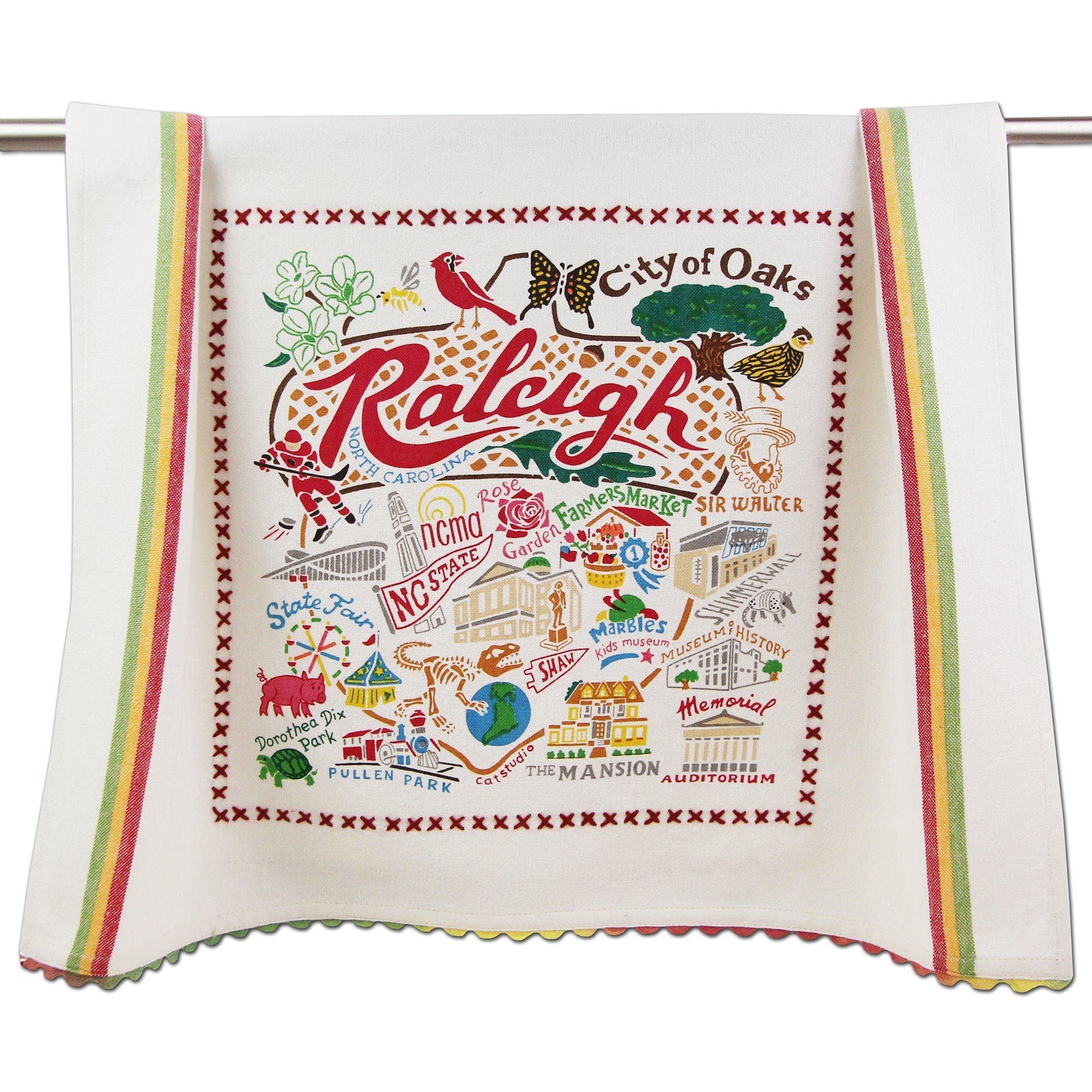 Catstudio Raleigh Dish & Hand Towel Set - Absorbent Cotton Kitchen, Bar & Bath Towels for Drying Dishes & Hands | Perfect for Home, Restaurant & Office Use