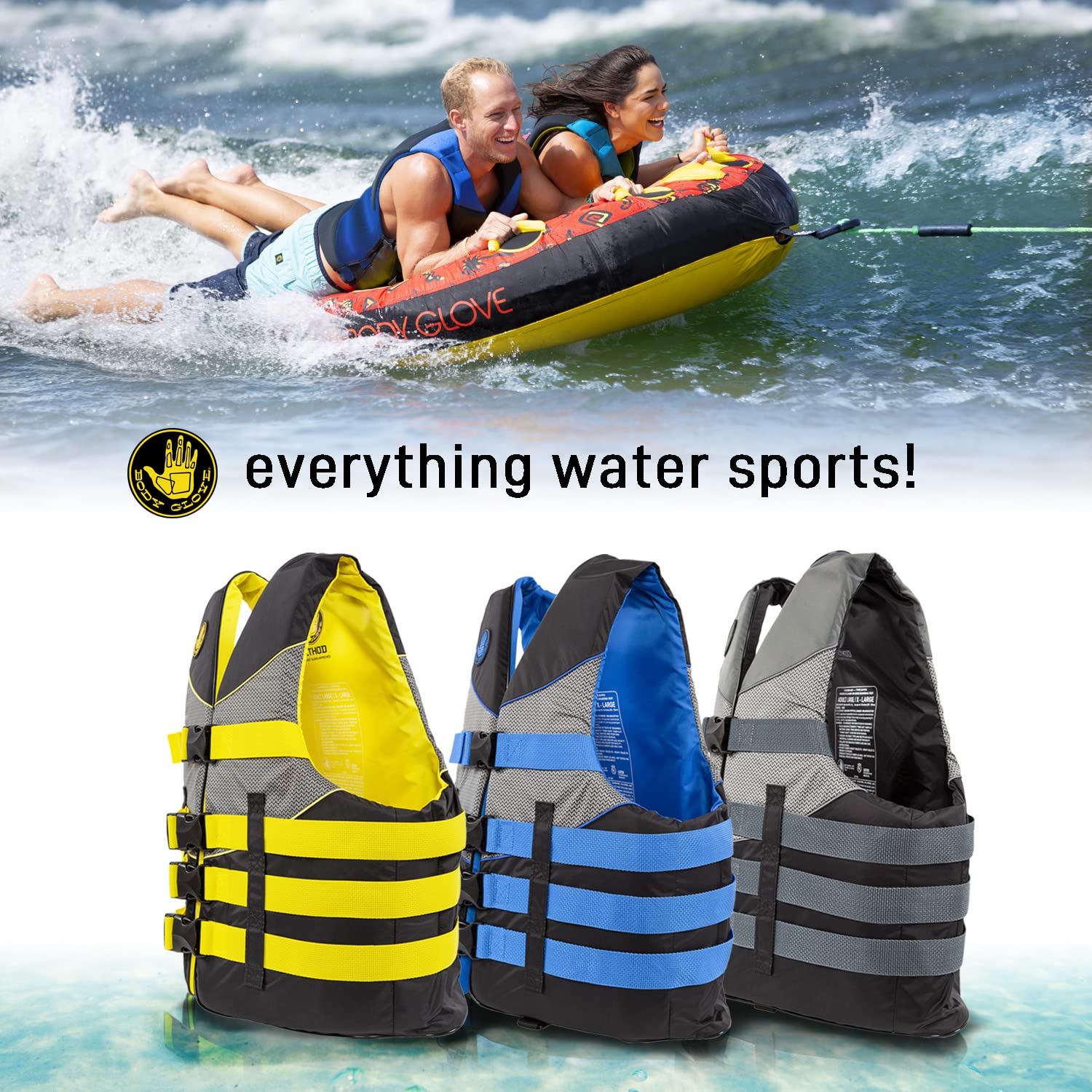 Body Glove PFD Life Vest - US Coast Guard Approved, Comfortable & Durable for Boating, Kayaking, Fishing & Water Sports