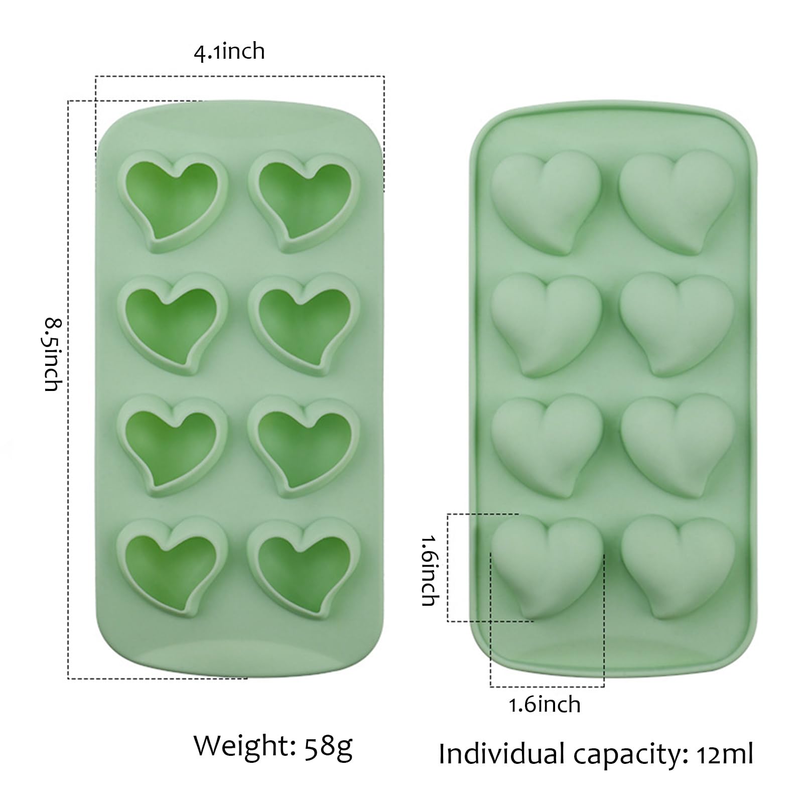 3-Pack Silicone Ice Cube Trays - Peach Heart Shaped Molds for Whiskey, Cocktails, Beverages, Pudding & Chocolate - Perfect for Parties, Home Bars & Kitchen Use