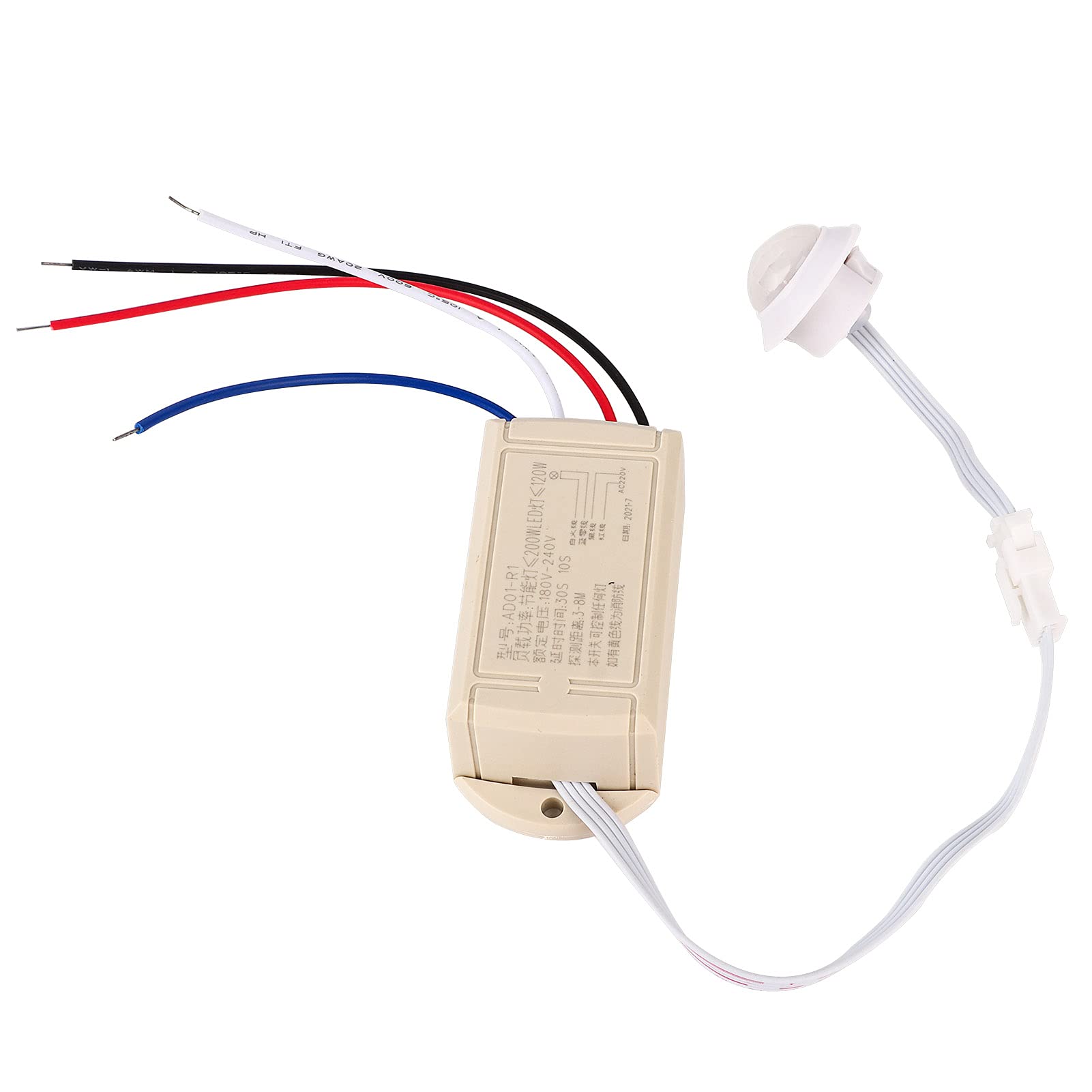 Alvinlite AD01-R1 LED Motion Sensor Switch - 180V-240V Infrared Motion Detector for Bulb & LED Lamps - Automatic Light Control for Home, Garage, Porch & Outdoor Security Lighting
