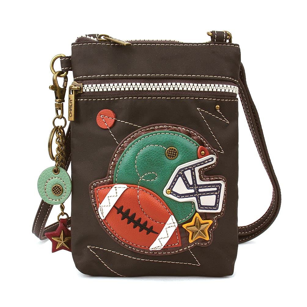 Chala Football Themed RFID Blocking Crossbody Phone Purse - Stylish & Secure for Travel, Shopping & Game Day Outfits
