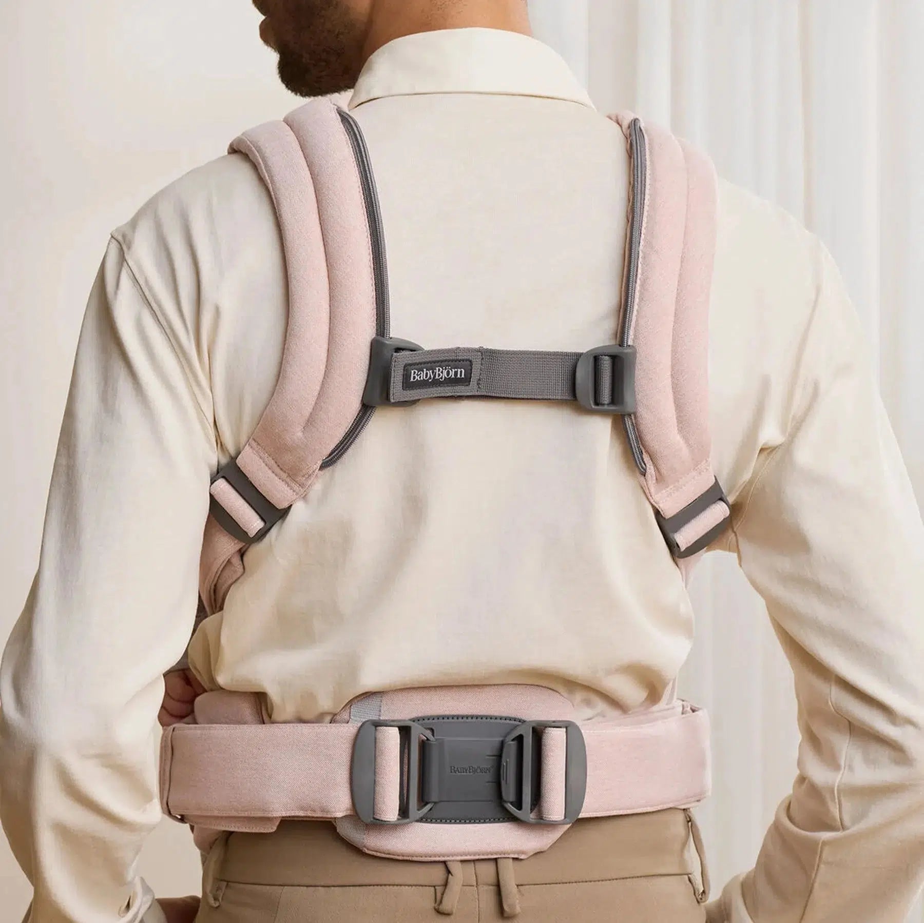 Baby Bjorn Baby Carrier Harmony - Light Pink Melange | Ergonomic & Comfortable Infant Carrier for Newborns to Toddlers | Perfect for Walking, Shopping & Traveling