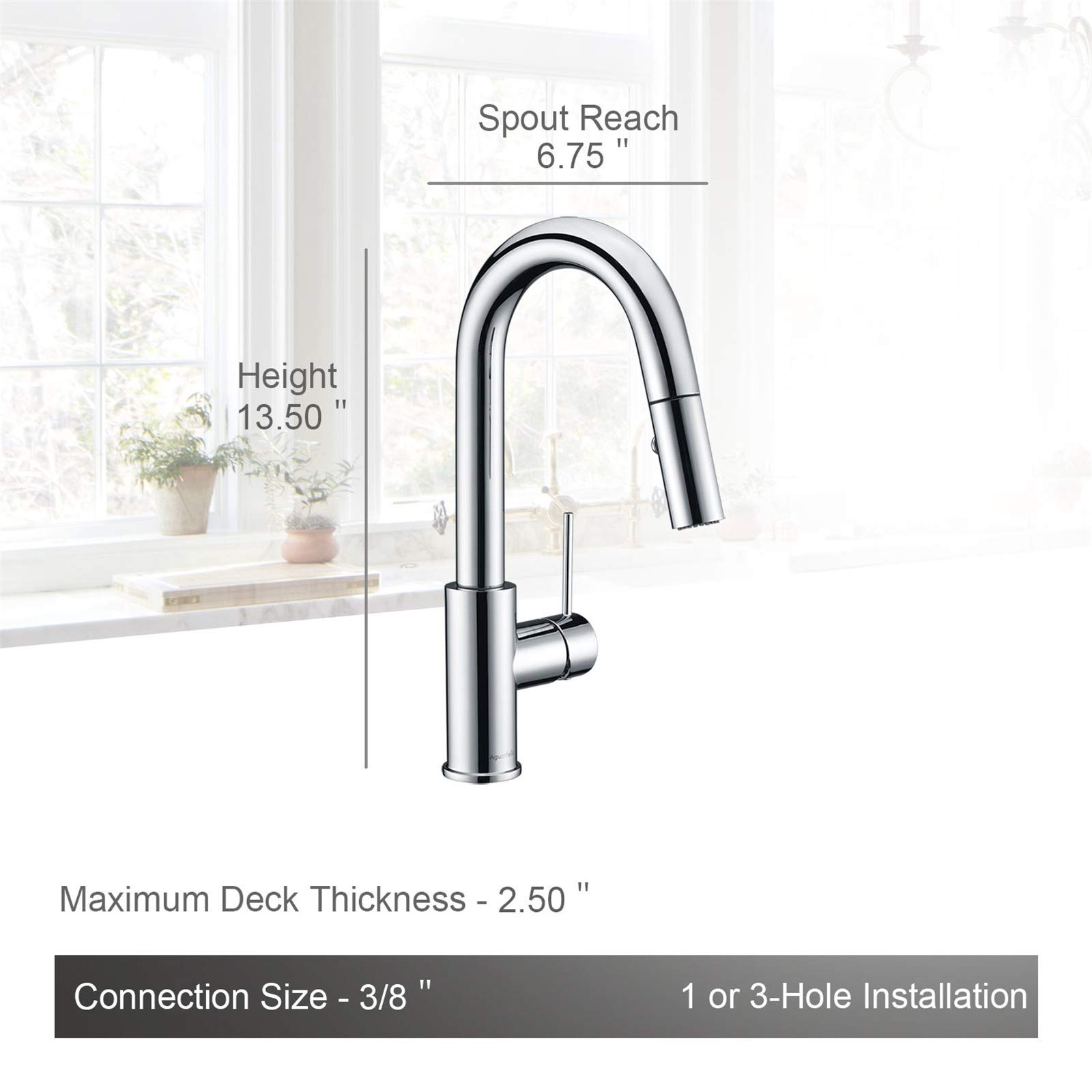 AS59CH Chrome Pull Down Bar Faucet & ASF026CH Chrome Built-in Soap Dispenser Set - Premium Kitchen Sink Combo for Modern Homes