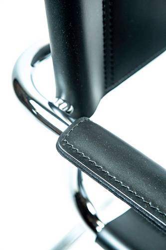 Mart Stam Cantilever Armchair - Black Leather Modern Office Chair for Home & Office - Mid-Century Design Ergonomic Seating for Living Room, Lounge & Workspace