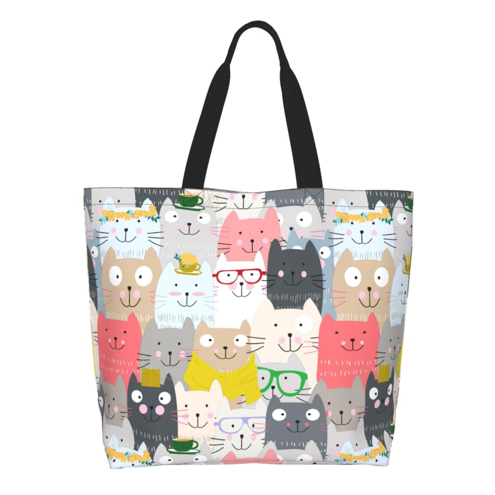Stylish Large Tote Bag for Women - Durable Reusable Grocery & Beach Bag with Pockets - Funny Gift Idea for Mom, Friends - Perfect for Shopping, Travel, Picnics & Daily Use