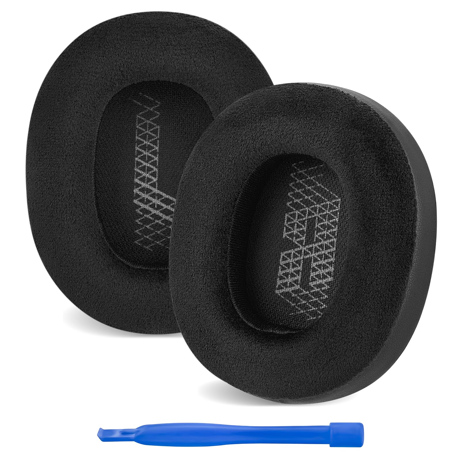 Premium Replacement Ear Pads for JBL E65BTNC, Duet NC, Live 650BTNC/660BTNC Headphones - Soft Velour Cushions (Black) - Comfortable Noise Isolation for Work, Travel & Gaming