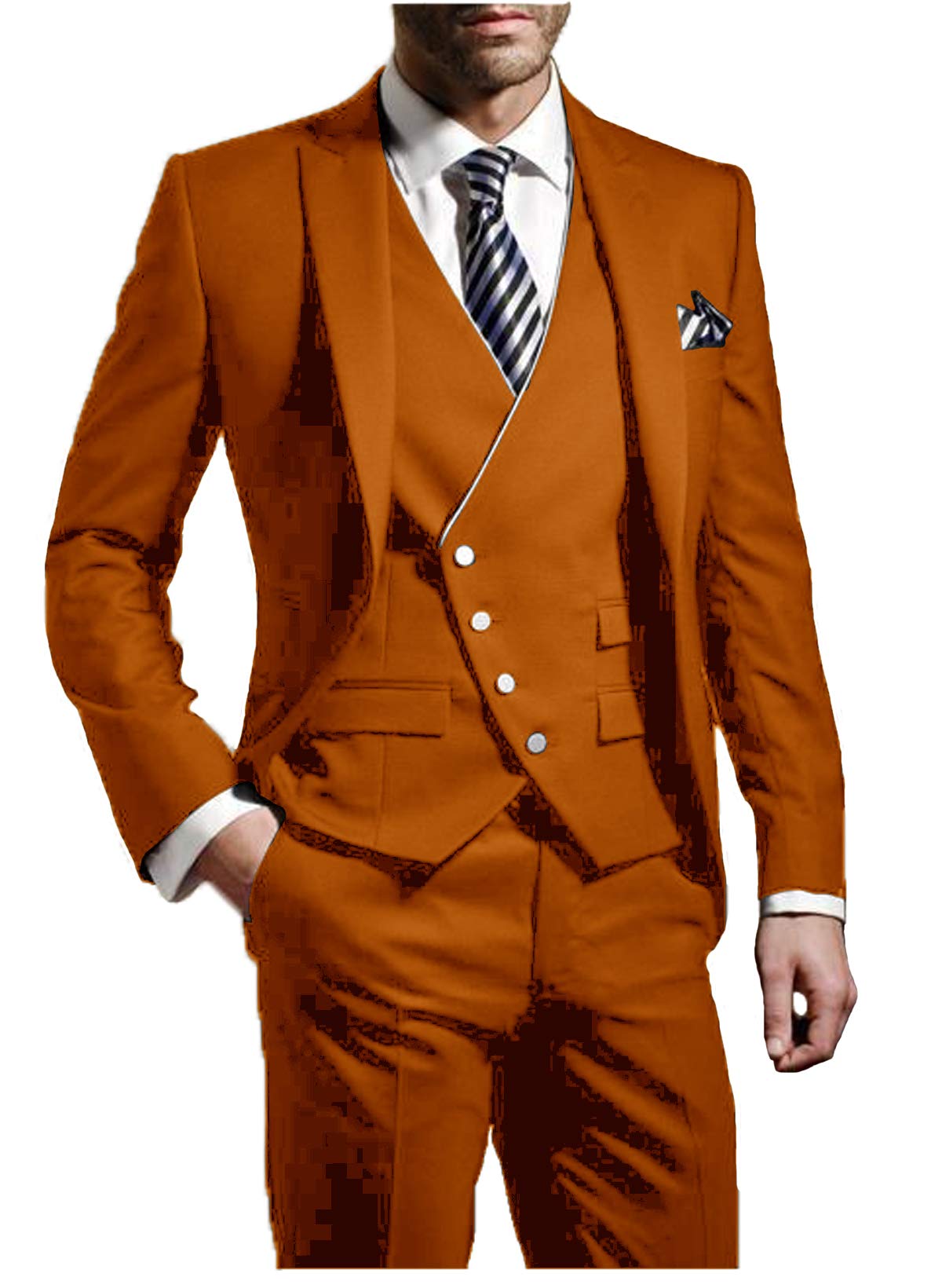 Men's Slim Fit 3-Piece Formal Suit Set | Wedding Tuxedo & Prom Jacket | Business & Party Attire | Perfect for Weddings, Proms & Special Events | JXZ012