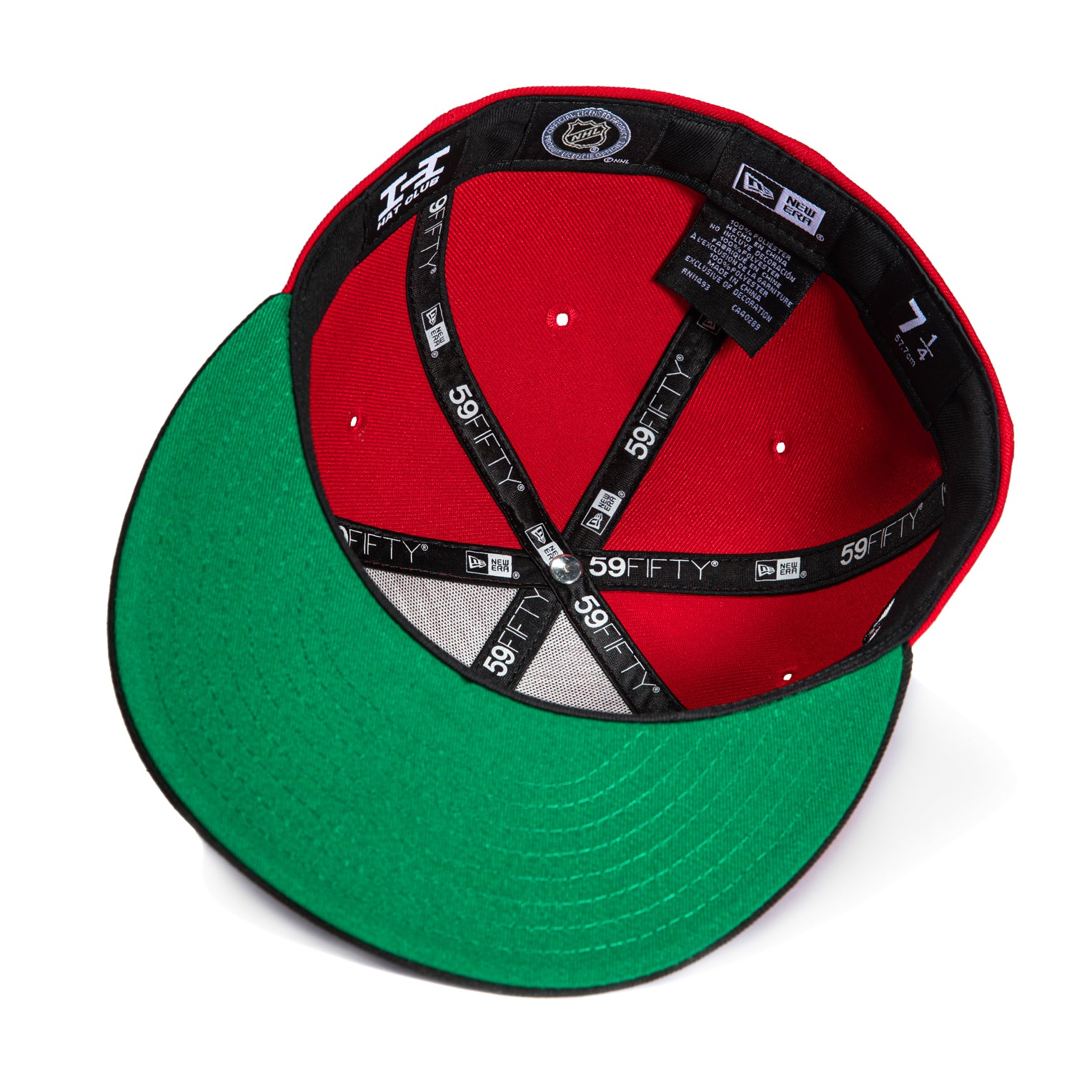 New Era 59Fifty New Jersey Devils 10th Anniversary Patch Script Hat - Red & Black Snapback Cap for Men - Official NHL Hockey Fan Gear for Games & Streetwear
