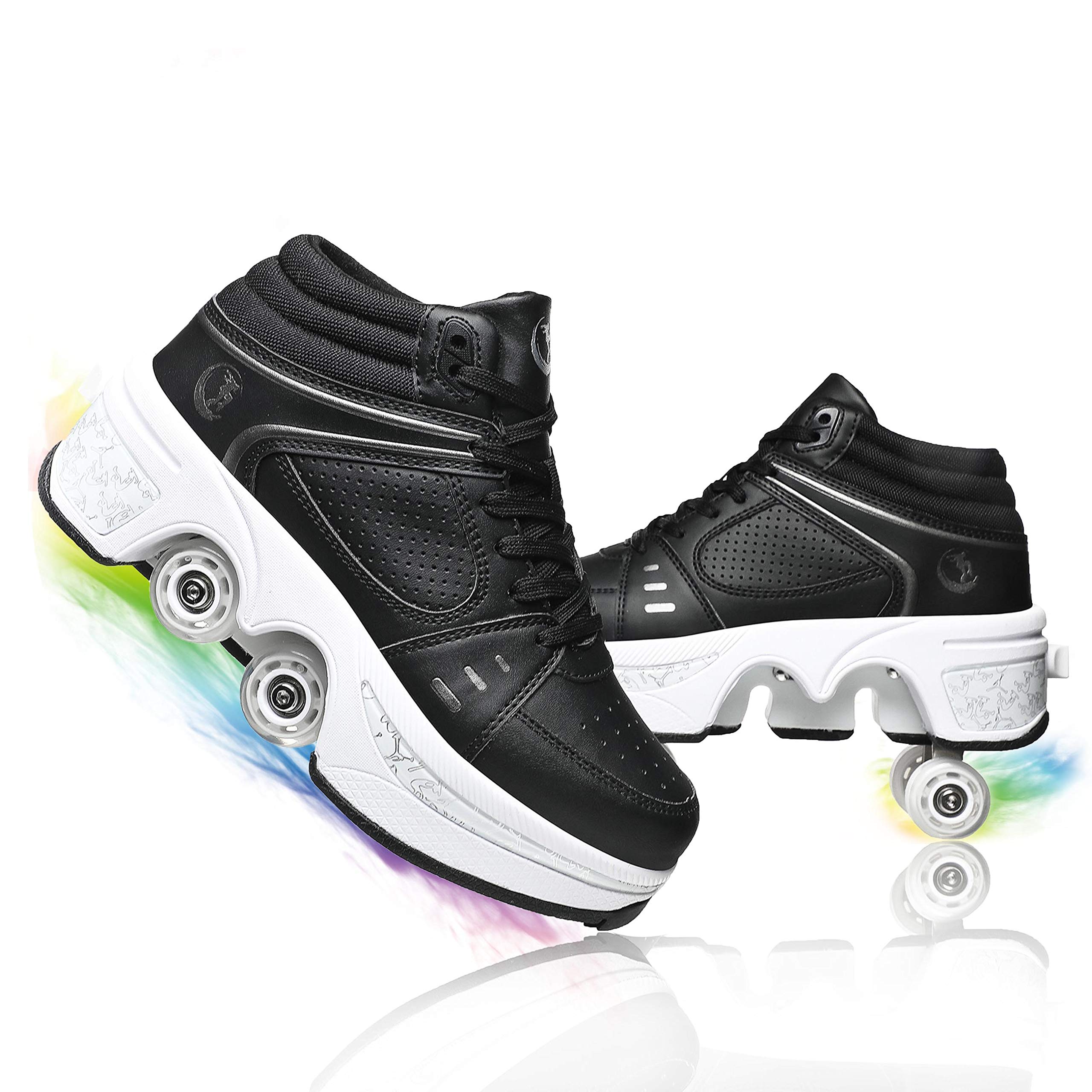 Women's Adjustable 4-Wheel Retractable Roller Skates - Multi-Function Double Row Roller Shoes for Outdoor Sports, Walking & Fitness | Perfect for Skating Rinks, Parks & Commuting