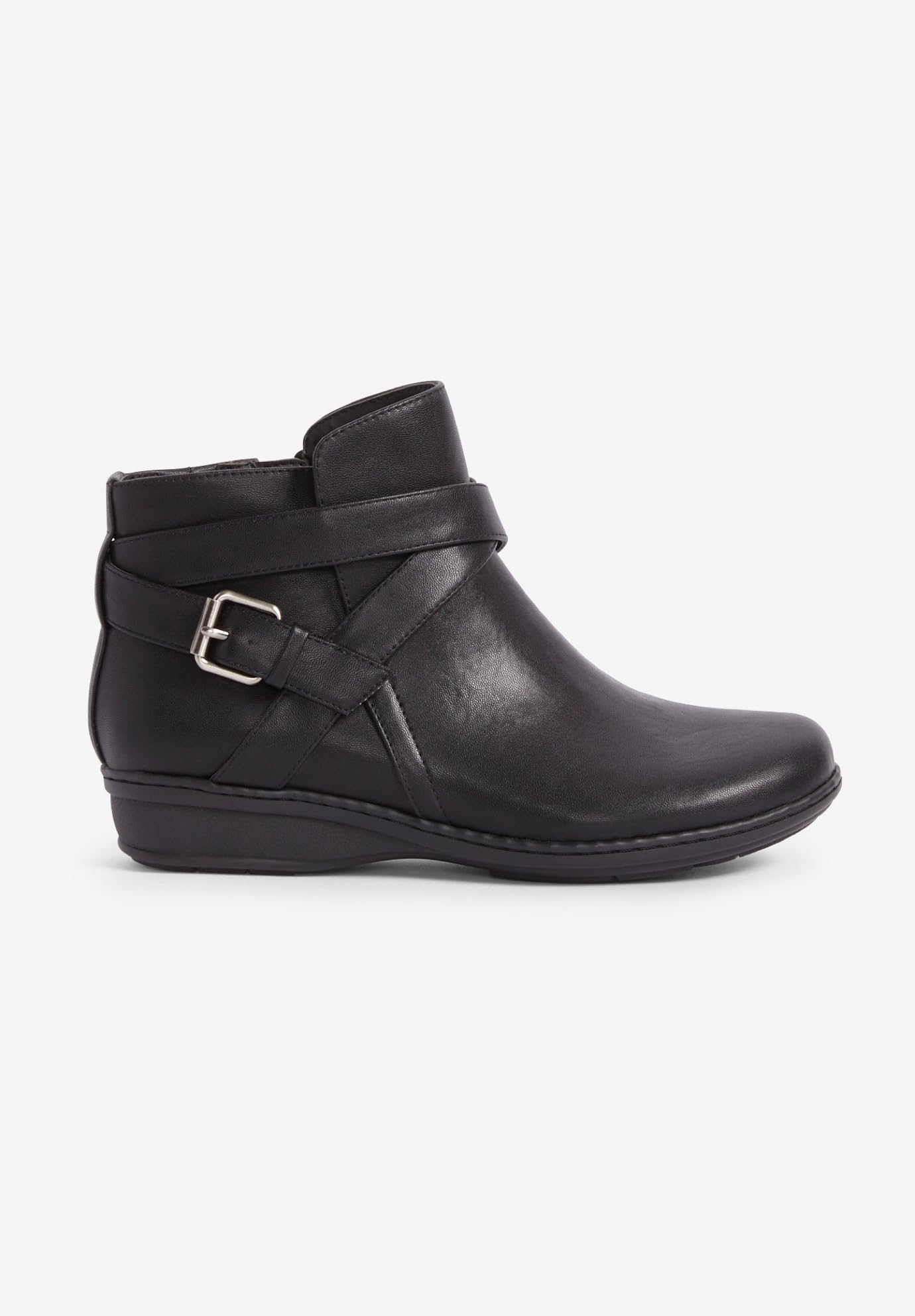 Comfortview Women's Wide Width The Bronte Bootie - Comfortable Ankle Boots for Work, Walking & Casual Outfits | Non-Slip Sole & Cushioned Insole | Perfect for Office, Travel & Everyday Wear