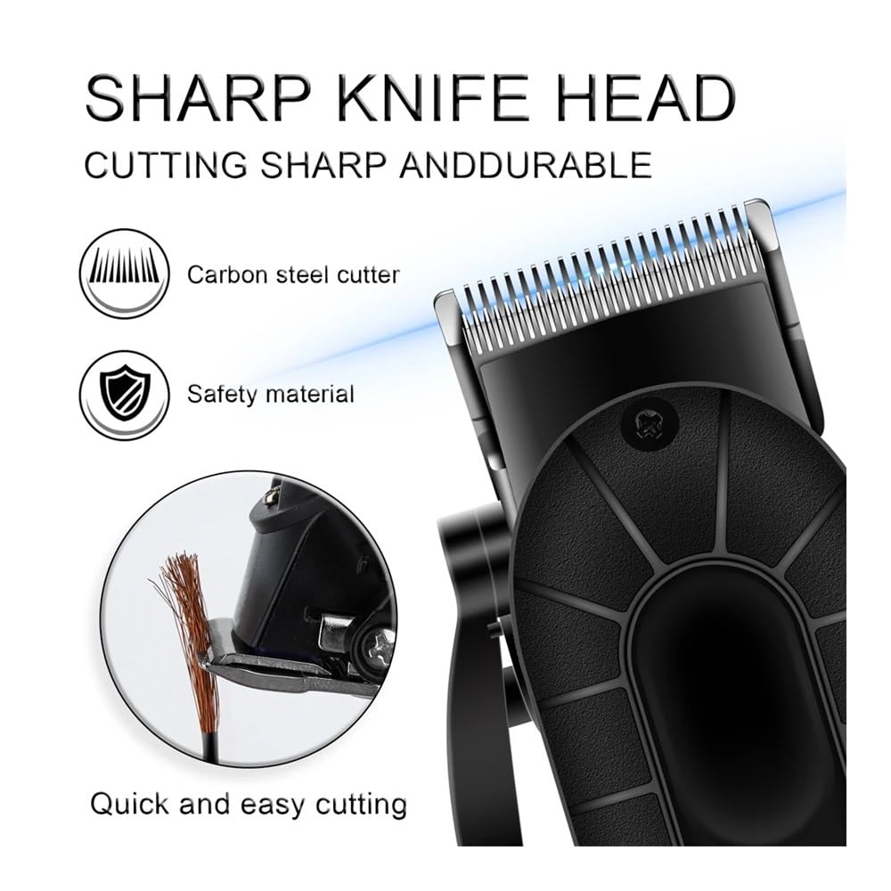 Professional 3-Speed Adjustable Electric Hair Clipper & Shaver - USB Rechargeable with LCD Display - Perfect for Men's Grooming, Barber Shops & Home Haircuts