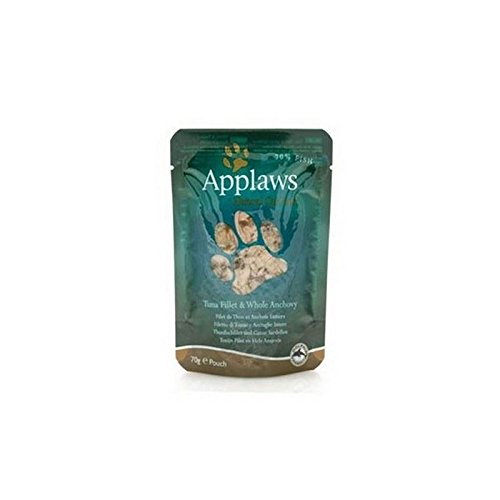 Applaws Natural Grain-Free Cat Food - Tuna Fillet & Whole Anchovy Wet Food (70g x 2 Pack) | High Protein, No Artificial Additives | Perfect for Adult Cats & Kittens | Mealtime, Treats & Weight Management