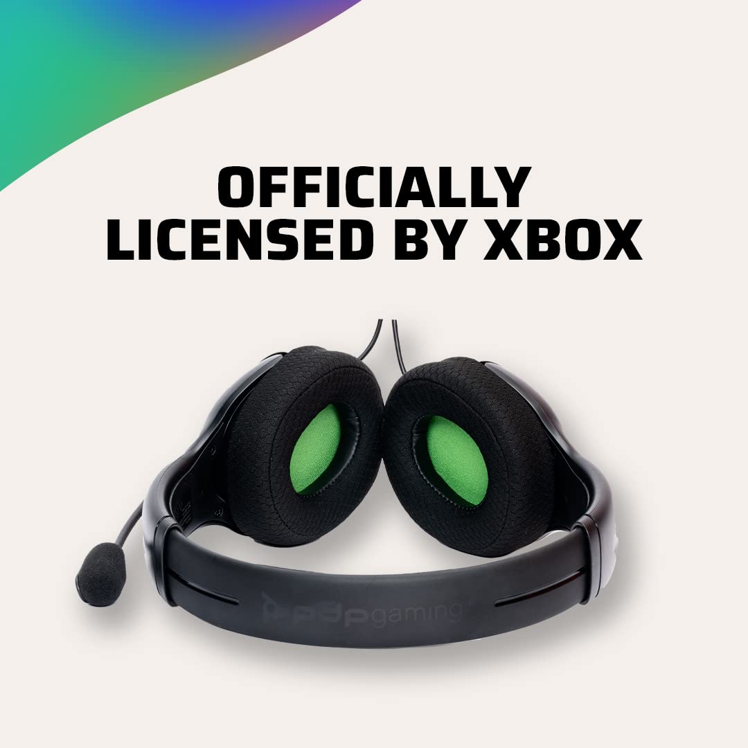 PDP Gaming AIRLITE Wired Stereo Headset for Xbox Series X|S & Xbox One - Official Licensed Noise-Cancelling Microphone, Lightweight Design for PC/Windows 10/11 Gaming - Perfect for Competitive Multiplayer & Late-Night Gaming Sessions (Black)