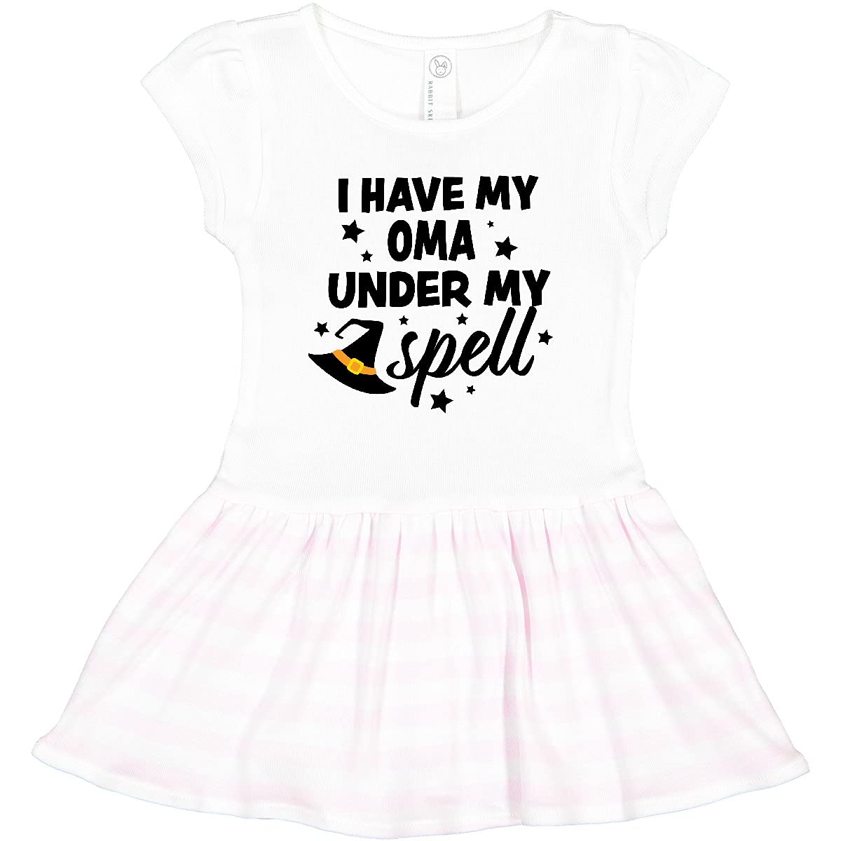 Inktastic 'I Have My Oma Under My Spell' Cute Witch Hat Toddler Dress - Halloween Costume & Family Matching Outfit for Girls