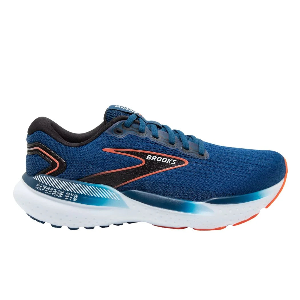 Brooks Glycerin GTS 21 Men's Running Shoes - Cushioned Stability Sneakers for Long Distance Running & Marathon Training - Perfect for Road Running, Gym Workouts & Everyday Comfort