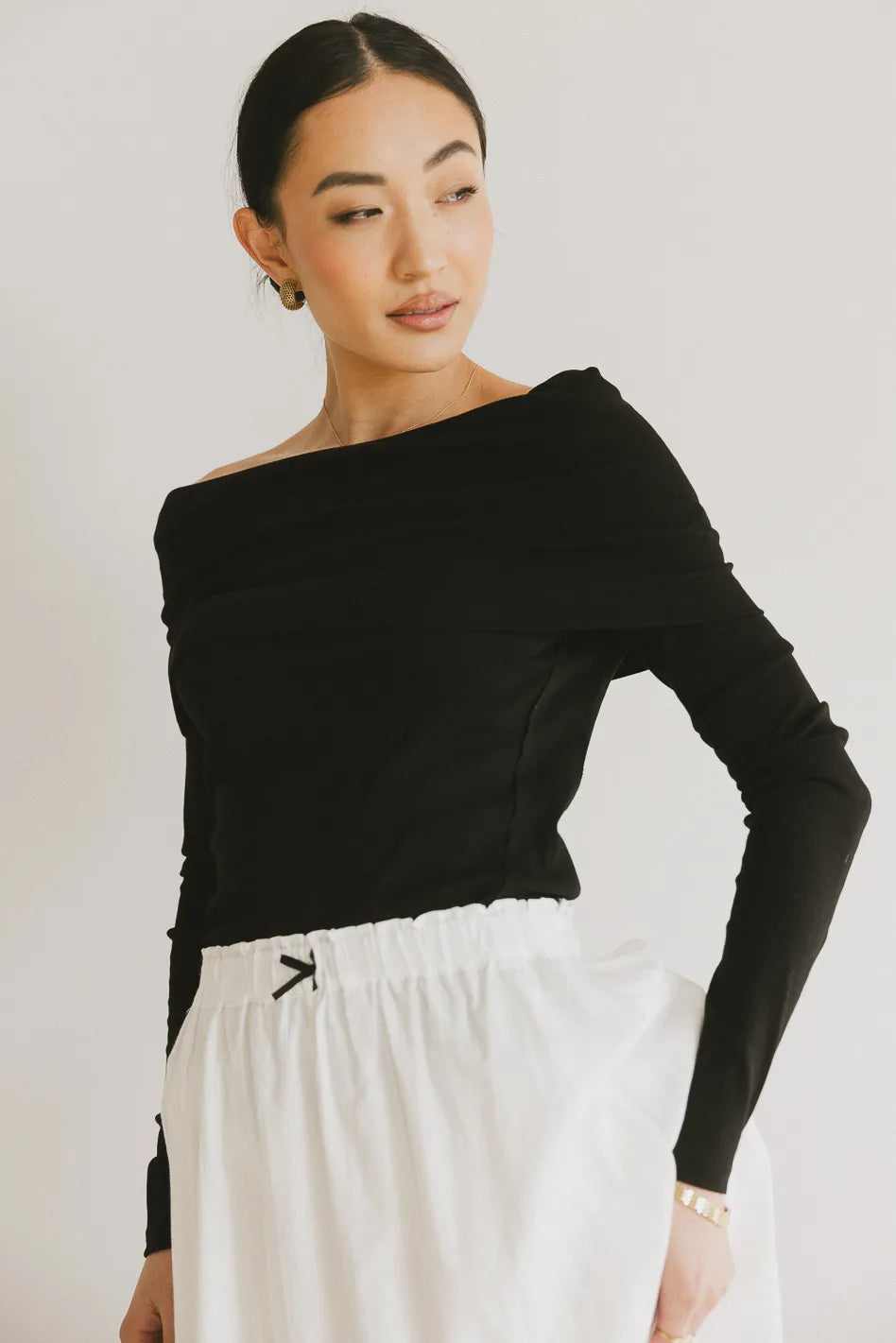 Jessica Bardot Black Women's Tops - Elegant & Stylish Blouse for Casual Wear, Office, and Night Out
