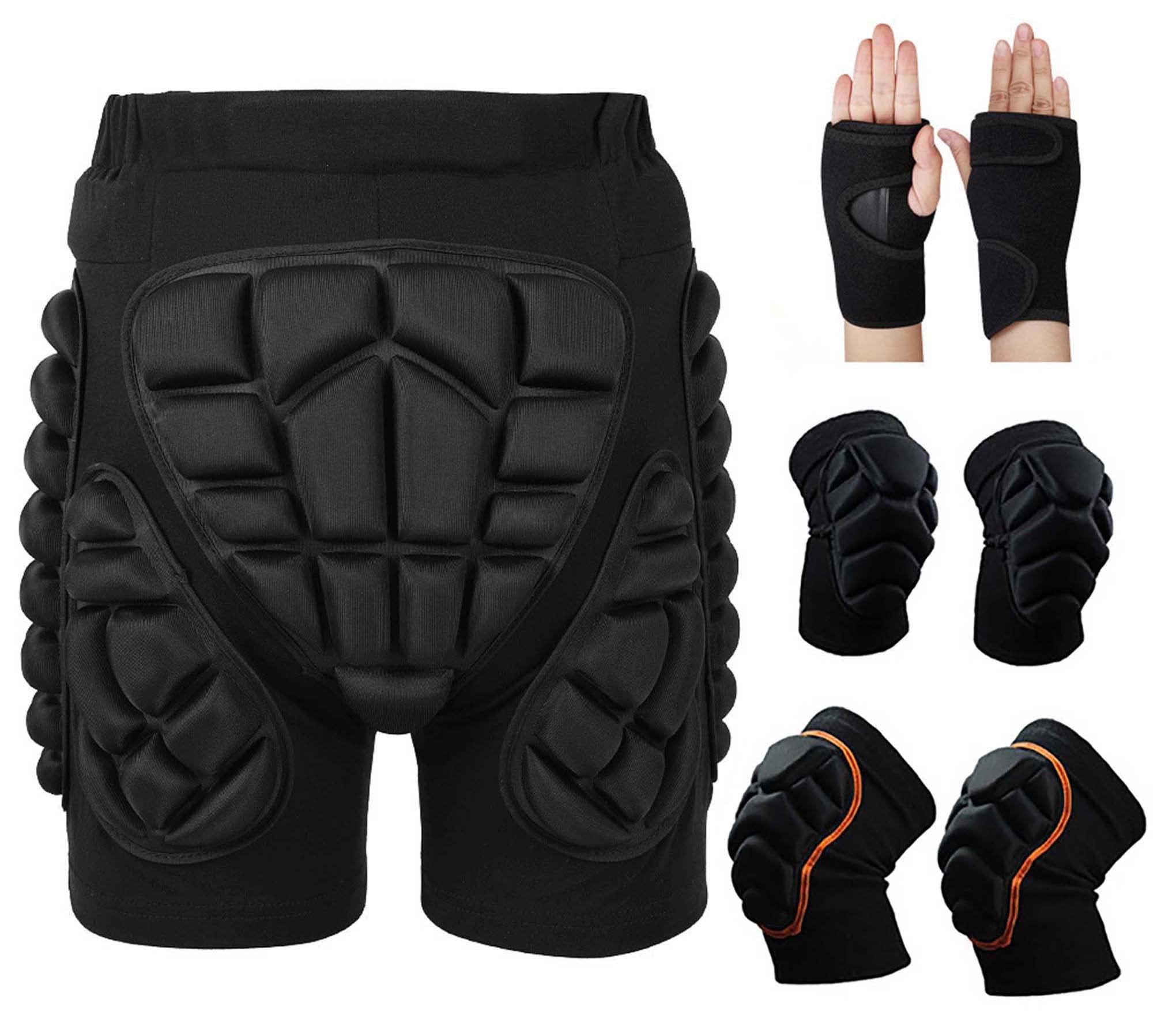 QDY - 3D Padded Hip Protection Shorts for Skateboarding | Butt Guard Pads with Tailbone Protection | Black Medium Size | Ideal for Skateboarders, Roller Skaters & Extreme Sports Safety Gear