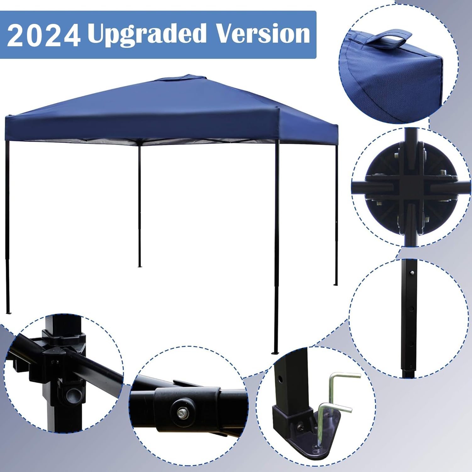 Blissun 10x10 FT Portable Pop Up Canopy Tent - Waterproof Outdoor Instant Shelter with Carry Bag, UV Protection & Sturdy Frame for Beach, Camping, Picnics, Parties & Backyard Events (Blue)