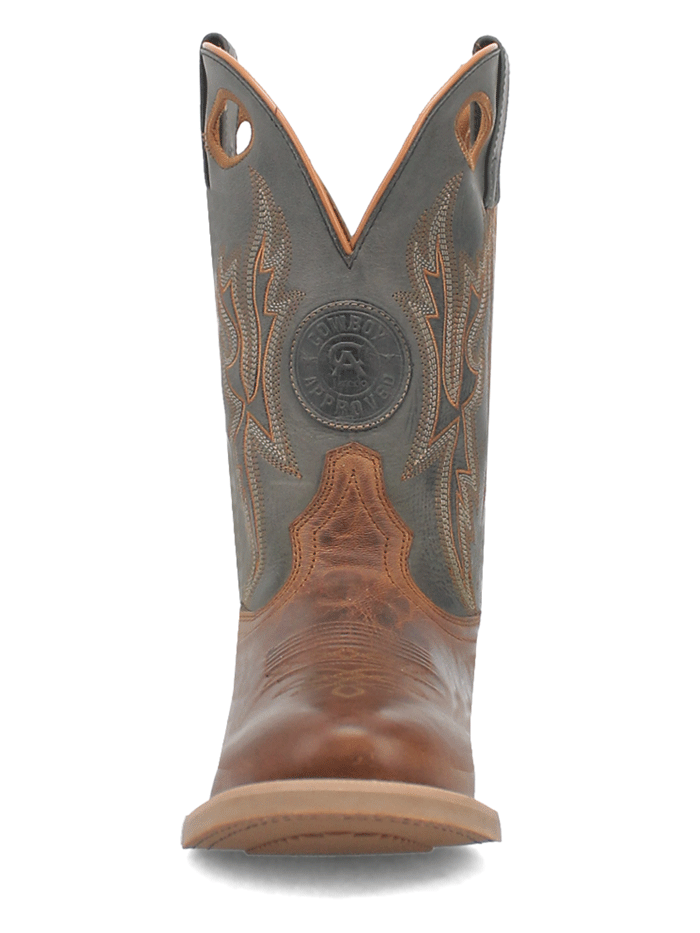 Laredo 7734 Men's Dawson Leather Boots - Brown & Grey Distressed Cowboy Boots for Western Riding, Work & Casual Wear