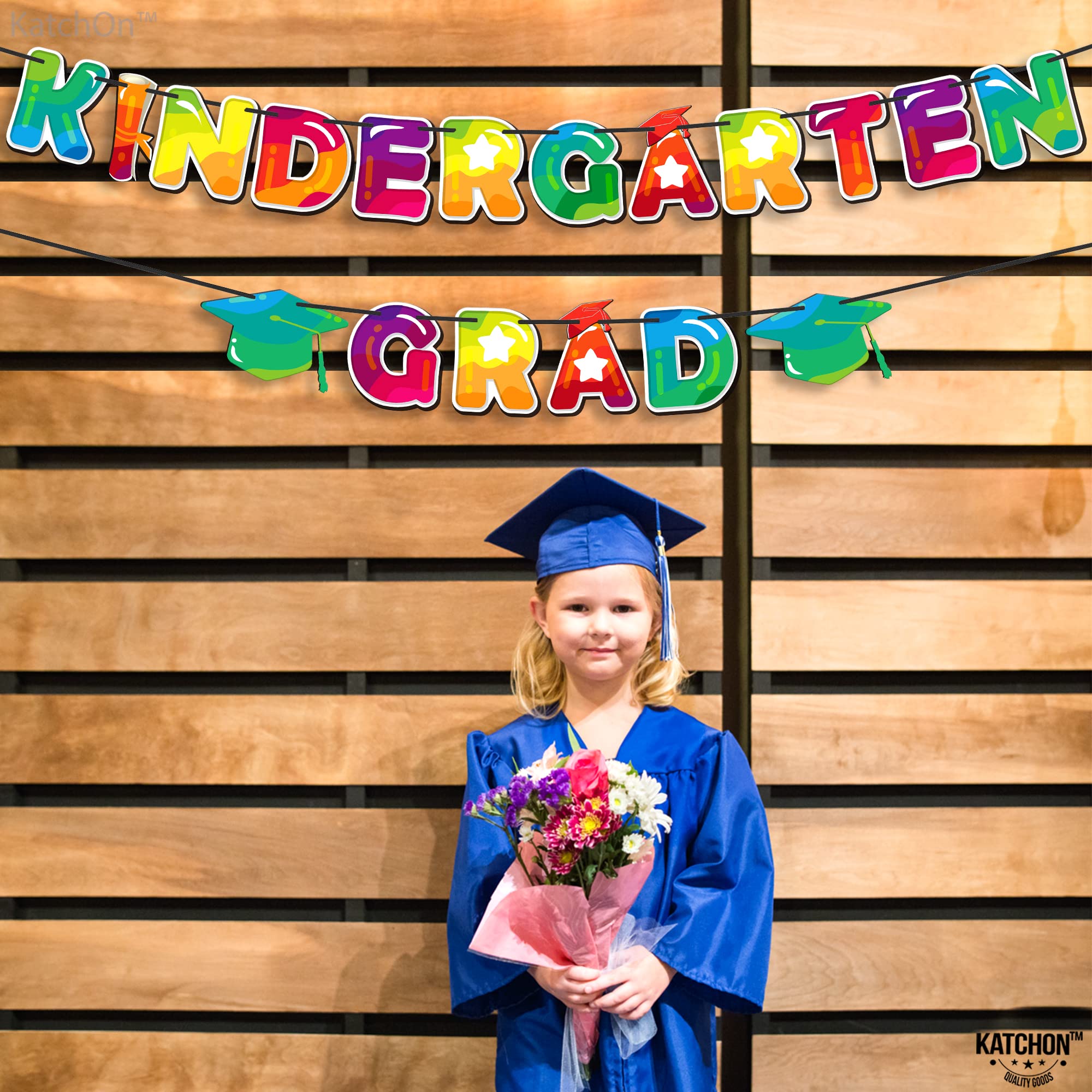 KatchOn 10ft Glitter Kindergarten Graduation Banner - Large Graduation Sign for Classroom Decor, Party Backdrop, Photo Booth & School Celebrations