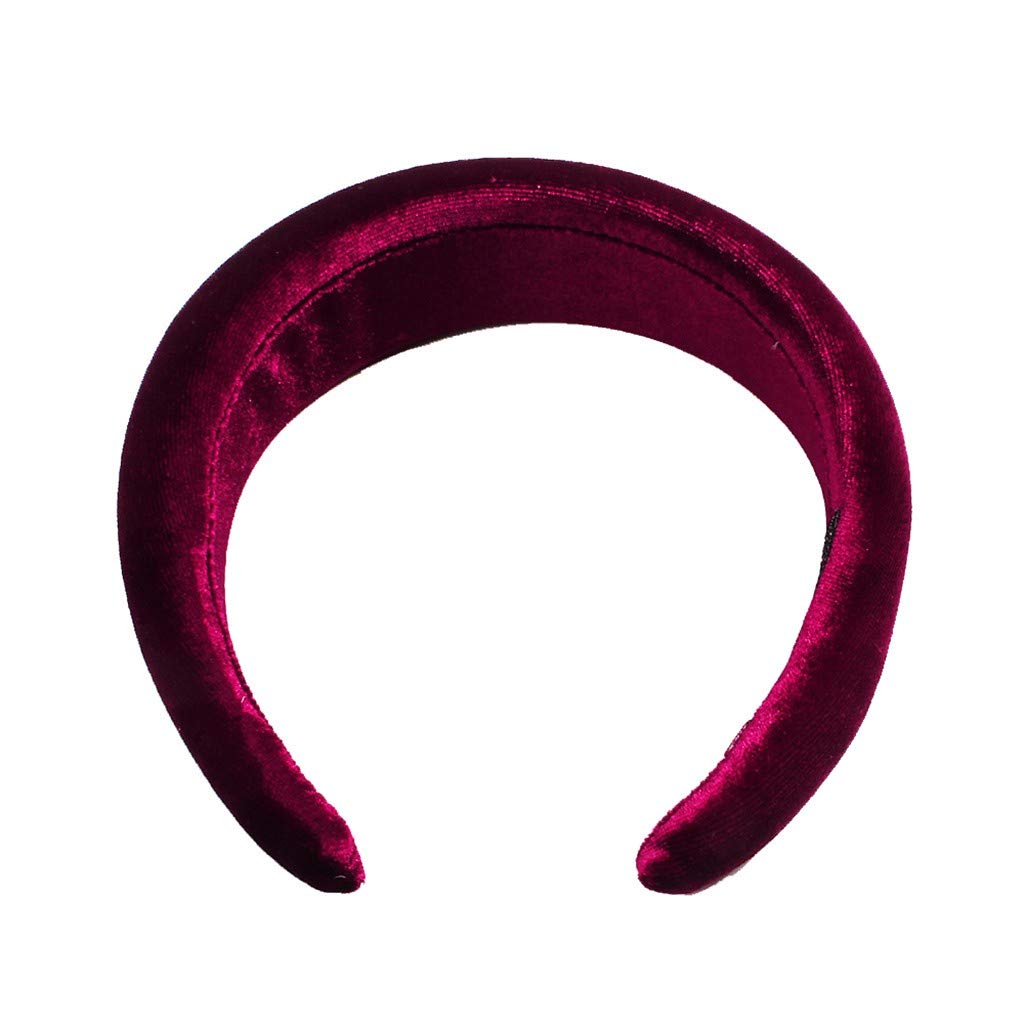 Velvet Hair Clips for Women & Girls - Acrylic Barrette Hair Padded Bands Headbands Accessories (Red, One Size) - Perfect for School, Parties, Weddings & Everyday Wear
