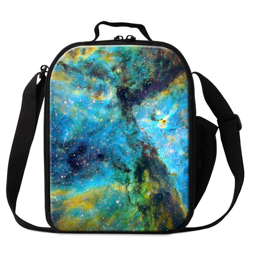 Galaxy Insulated Lunch Bags for Kids & Adults - Leak Proof School Lunch Box with Cool Space Design - Perfect for School, Work, Picnics & Outdoor Activities