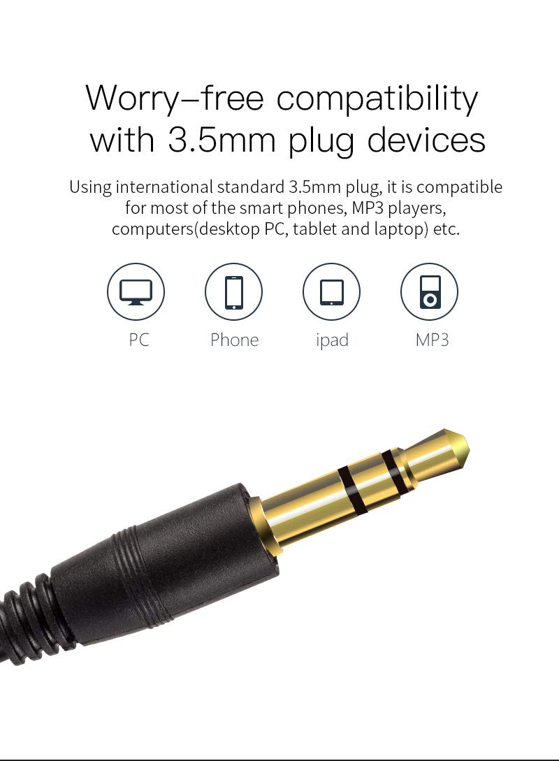 KBEAR Stellar 1DD HiFi Wired Earbuds with Microphone - High Resolution Stereo In-Ear Headphones for Android, iPhone, Tablets & MP3 Players (Black) | Perfect for Music Lovers, Commuting & Gaming