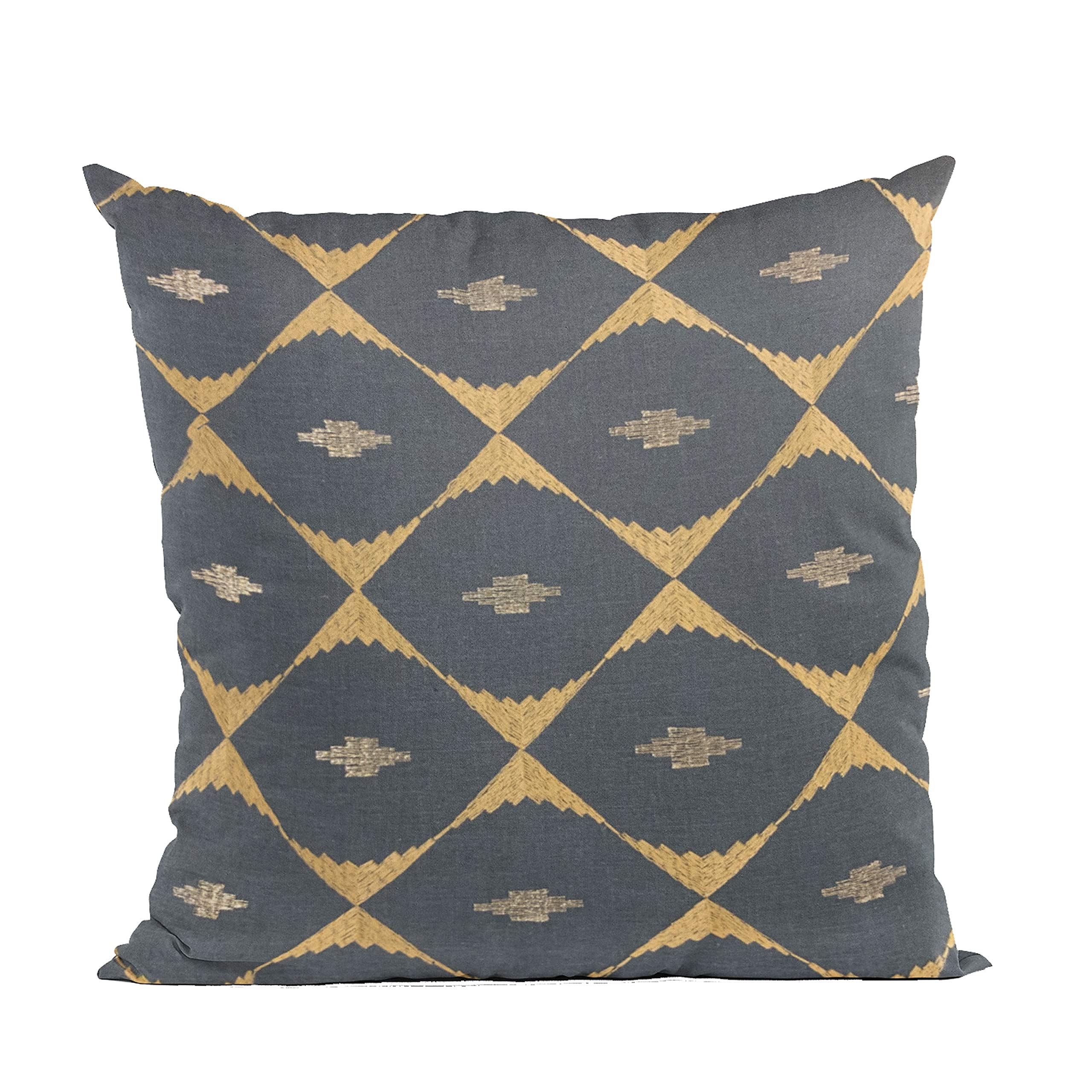 Luxury Blue Plutus Cube Diamond Throw Pillow 20x20 Inches - Double Sided Decorative Cushion for Sofa, Bed & Home Decor