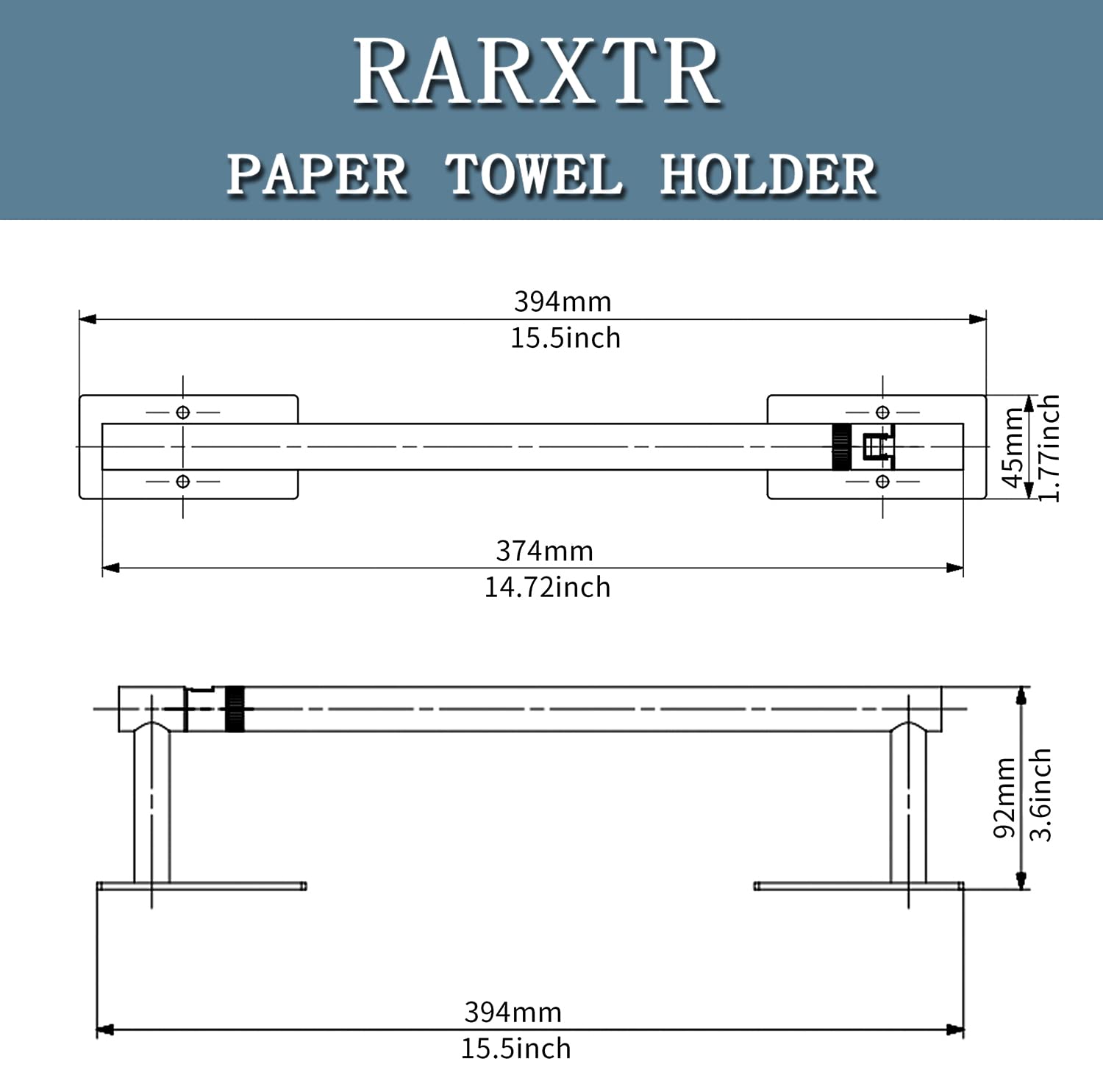 Under Cabinet Paper Towel Holder - Gold Stainless Steel Kitchen & Bathroom Towel Rack - Wall Mounted & Adhesive SUS304 Paper Towel Roll Dispenser - Perfect for Kitchen Counter, Bathroom Wall, RV, and Office Use
