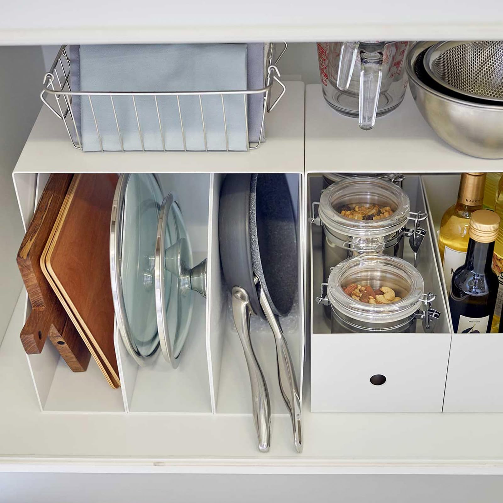 Yamazaki Home 2-Pack Steel Under Cabinet Dish Rack Organizer for Kitchen Pots, Pans & Dishes | Space-Saving Storage Solution for Small Kitchens & Pantries | Durable Steel Construction | Perfect for Organizing Cookware & Saving Counter Space