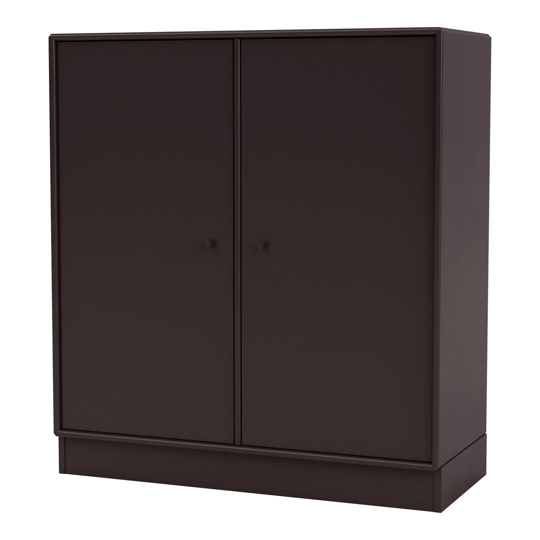Modern 2-Door Lacquered Cabinet with Plinth Base - Stylish Storage Solution for Living Room, Bedroom & Office Organization