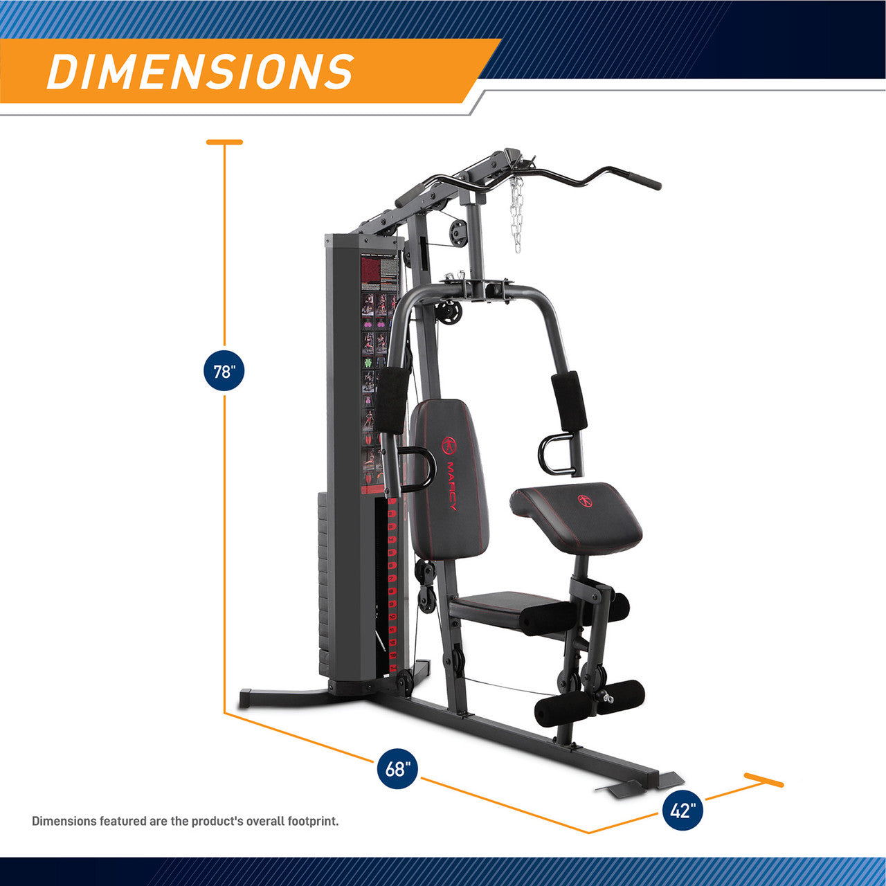Marcy 150lb Stack Home Gym System MWM-990 - Full Body Workout Equipment for Strength Training | Perfect for Home Gym, Small Spaces & Fitness Enthusiasts