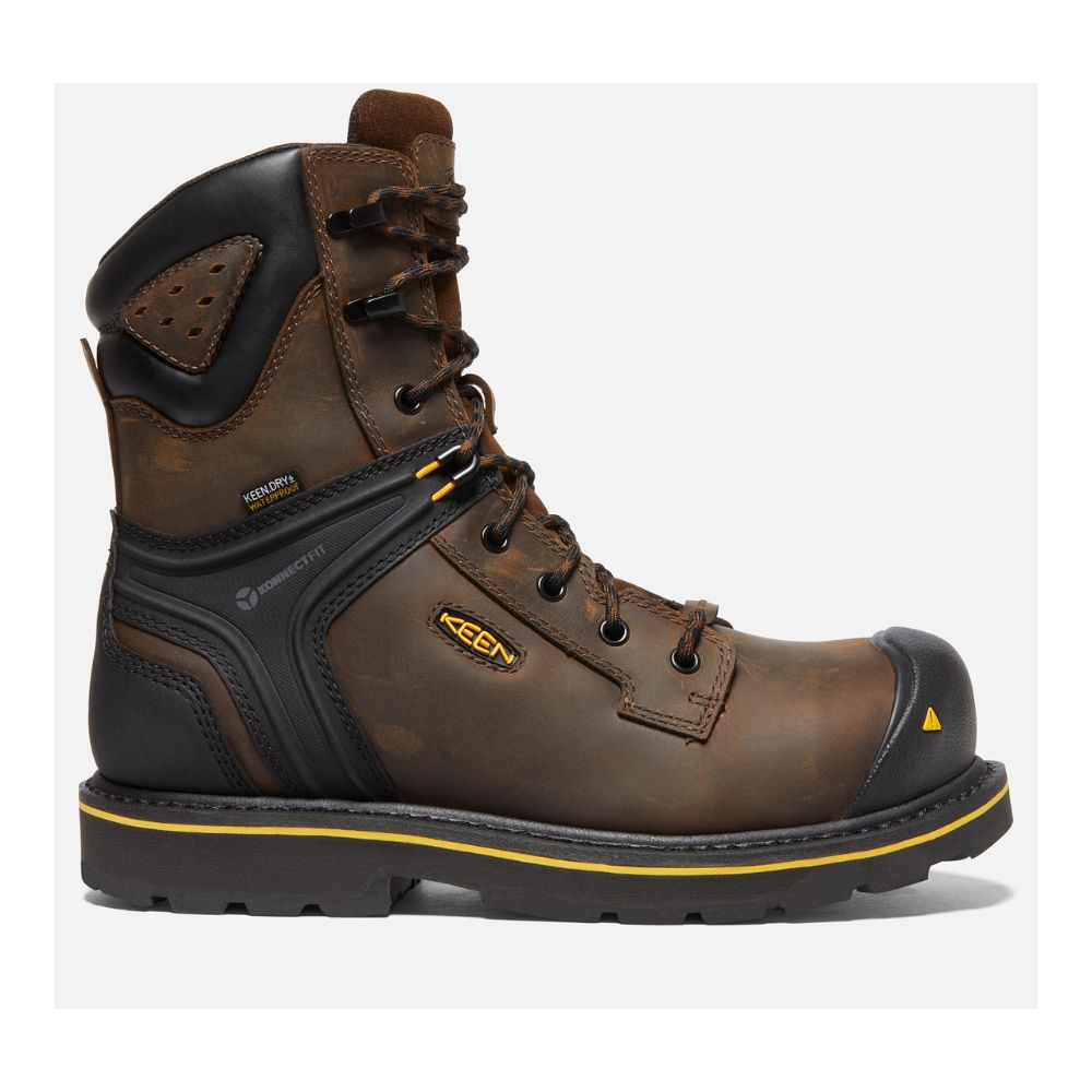 Keen Abitibi II Men's 8 Waterproof Composite Toe Work Boots - Brown Safety Shoes for Construction & Outdoor Work | Durable Non-Slip Work Boots for Hiking, Landscaping & Heavy Duty Jobs